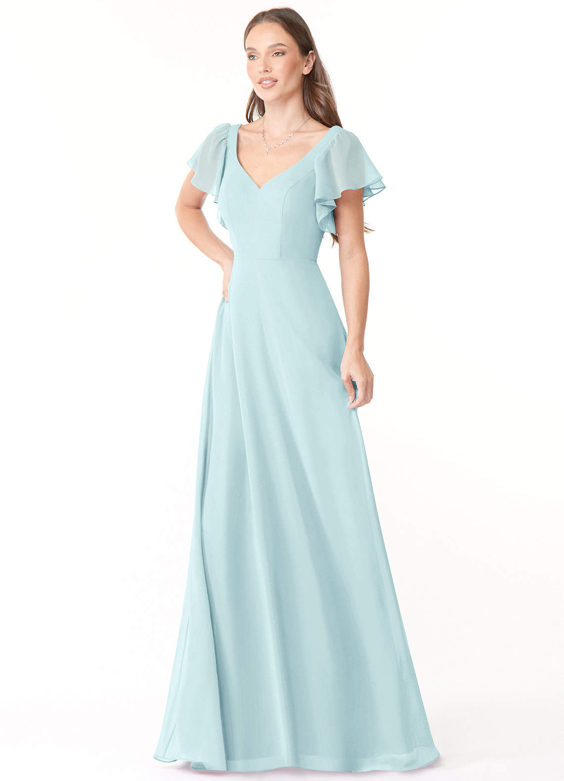 sea green dresses for women ZAPAKA Women Sea Glass Long Bridesmaid Dress A-Line One Shoulder Wedding  Guest Dress main image 1