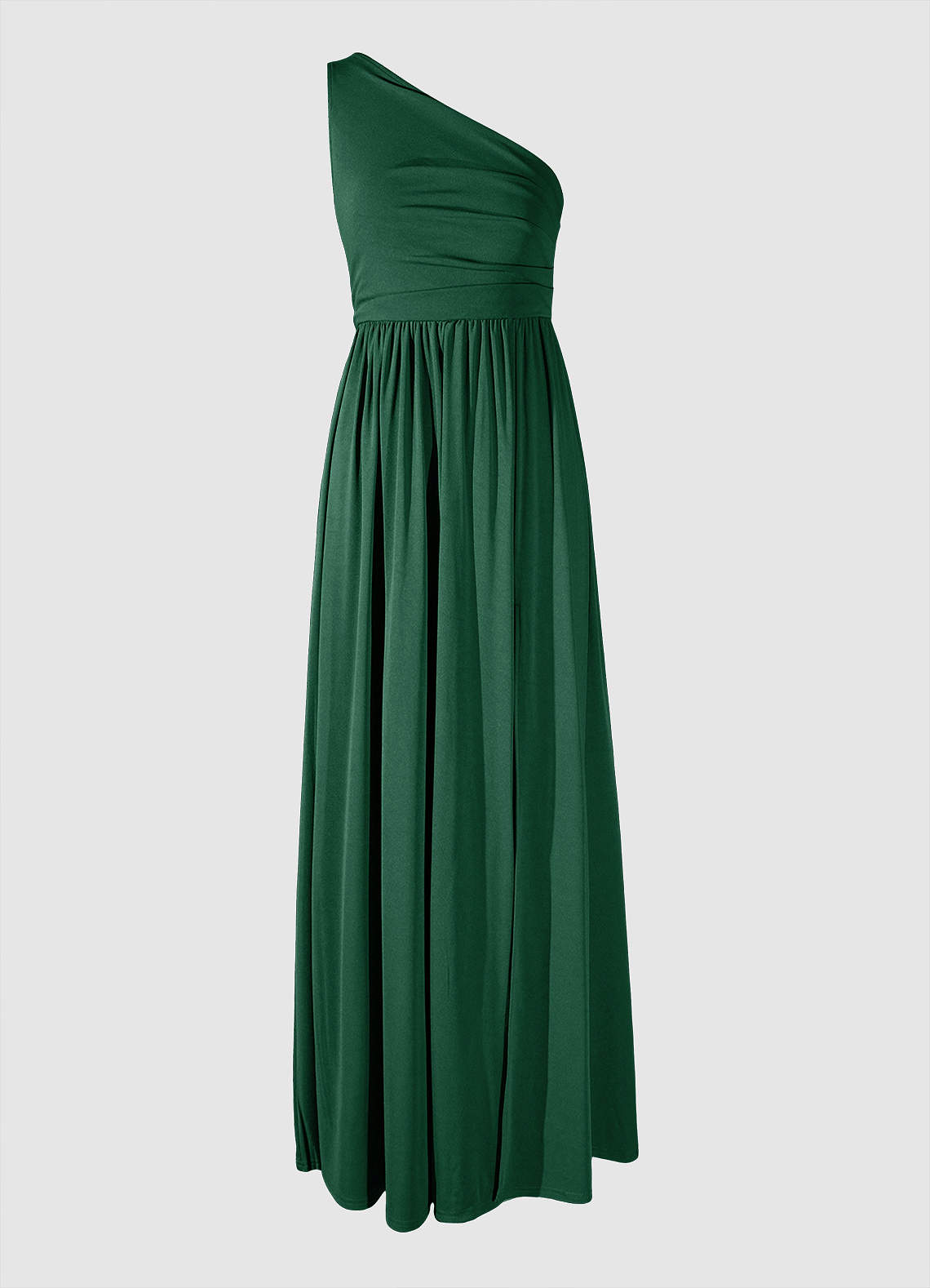 On The Guest List Dark Emerald One-Shoulder Maxi Dress image1