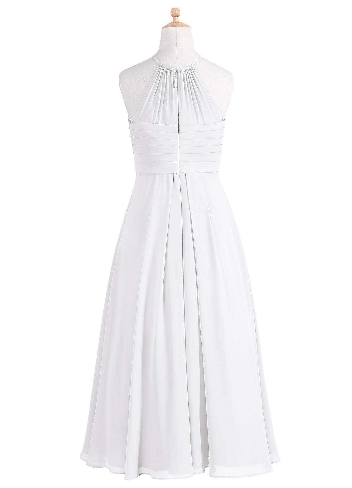 Azazie Ginger A-Line Pleated Chiffon Floor-Length Junior Bridesmaid Dress image1