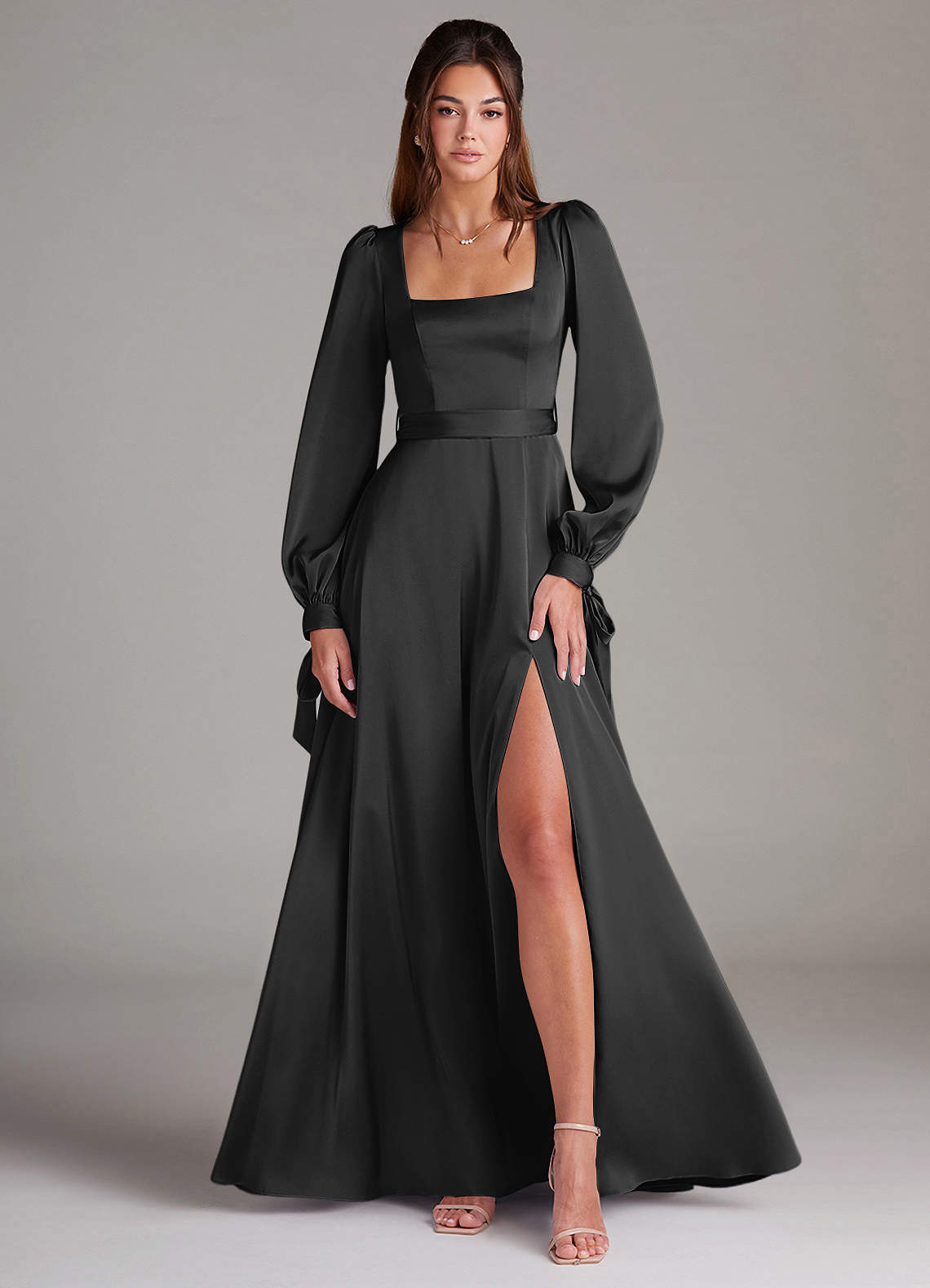 sachin and babi light blue dress Rose Black Bodycon Maxi Dress for Women, Classic Black, Polyester and Lace, Off-Shoulder Neckline, Pencil Style main image 1