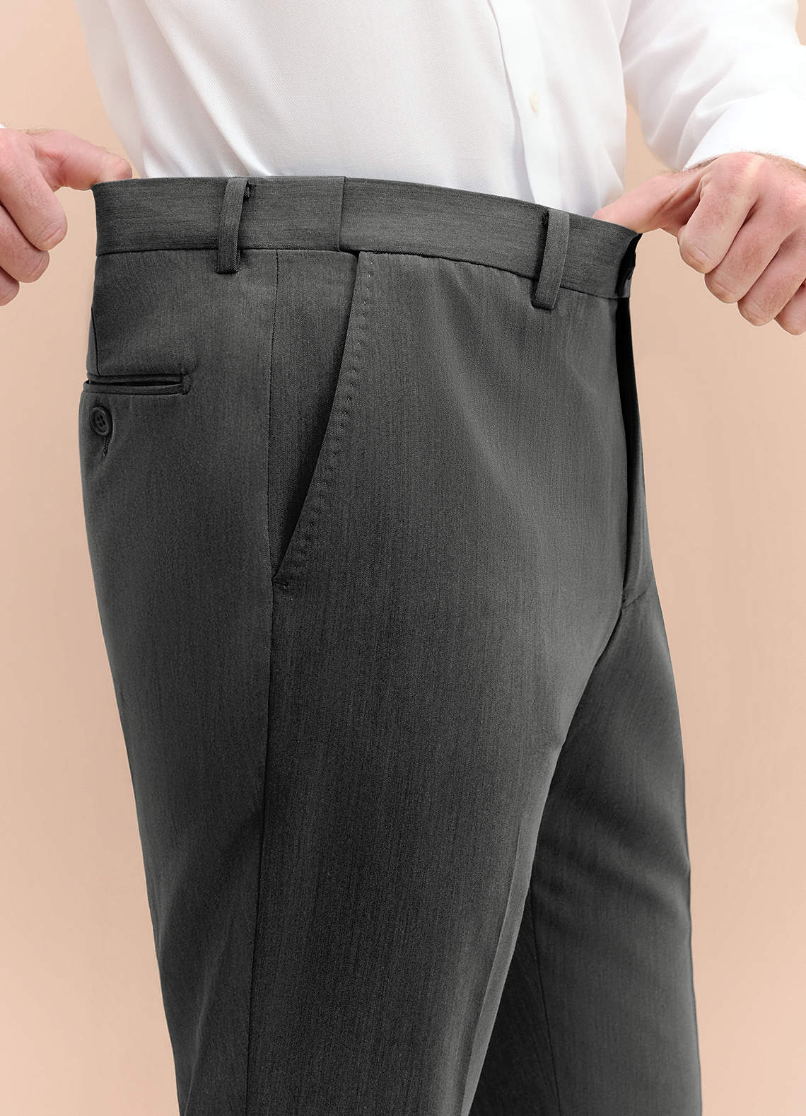 front William Charcoal Comfort Blend Dress Pants