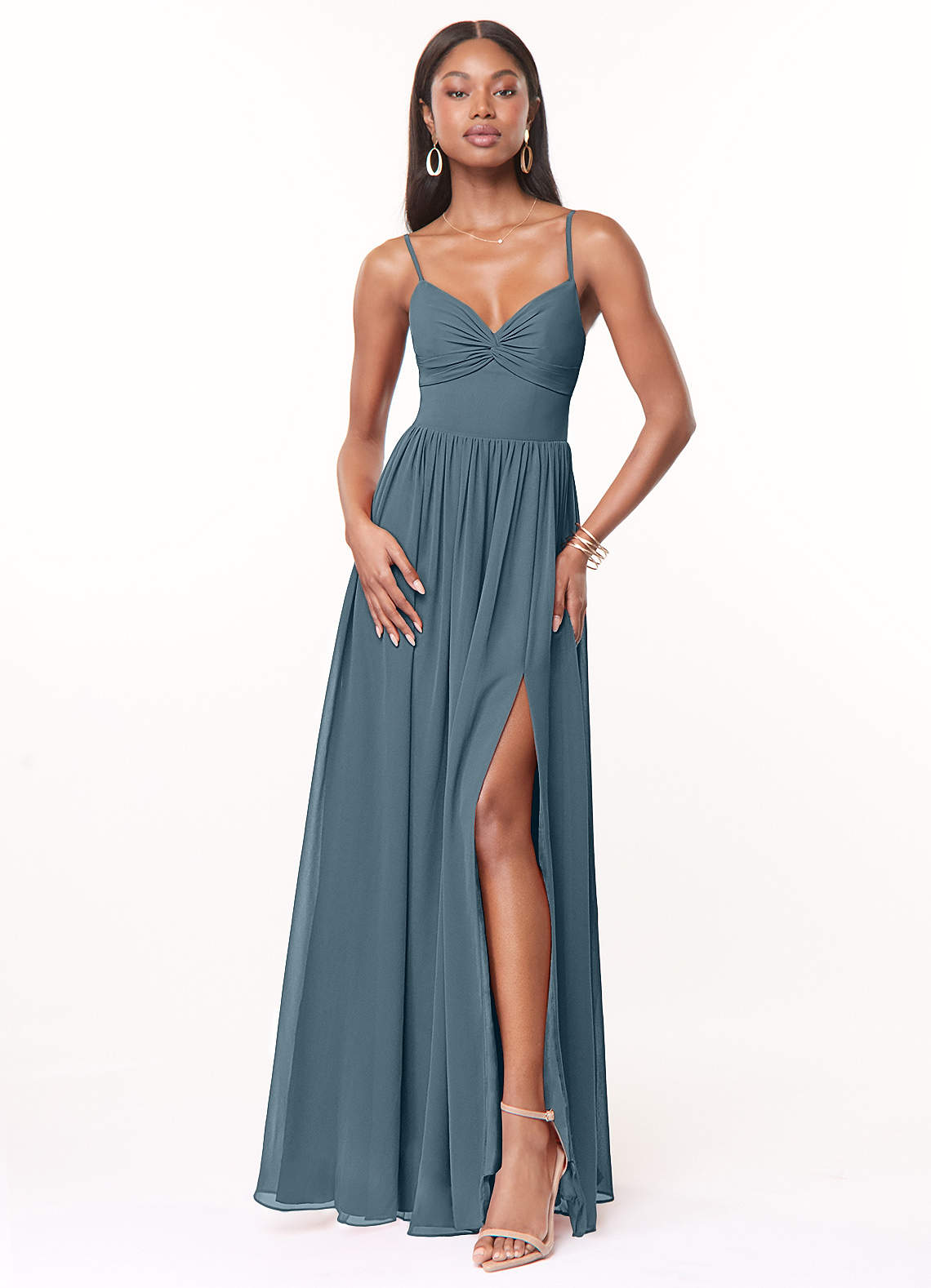 azazie twilight blue dress Zeya Colour:black and white Emilia Clarke via instagram CURRENT SEASON line bridesmaid dress
