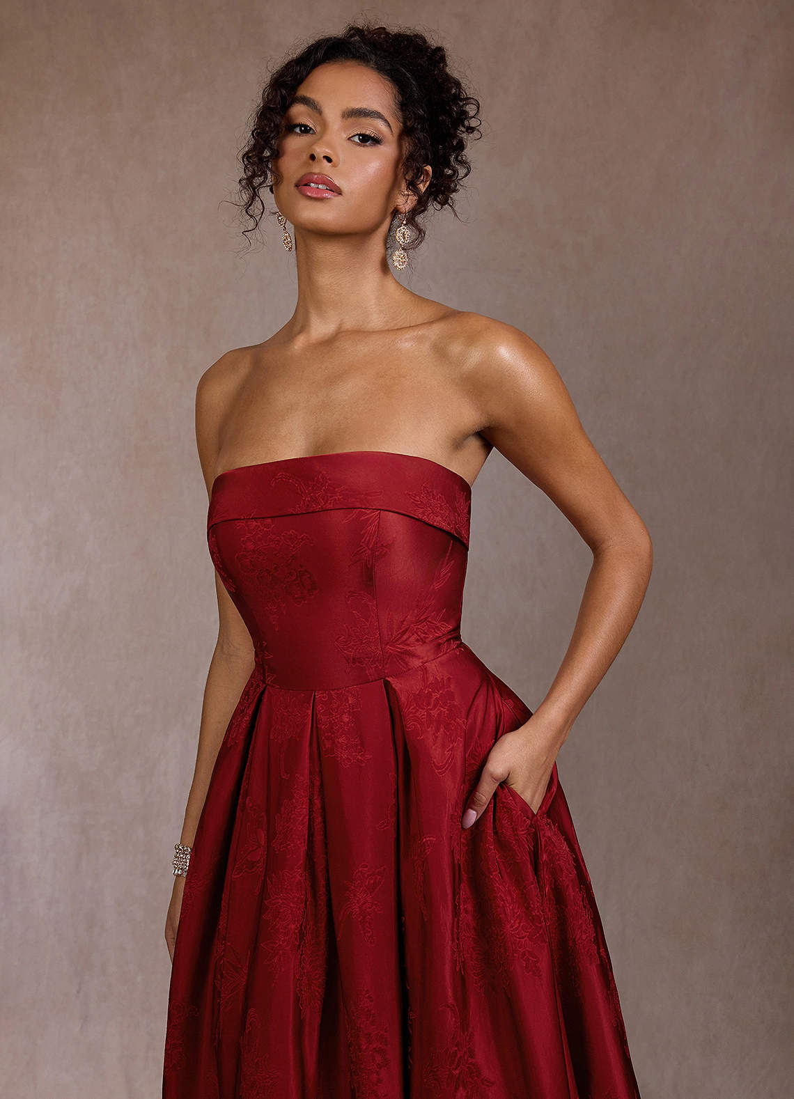 Ellie Crimson Maxi Dress Ready to Ship | Azazie