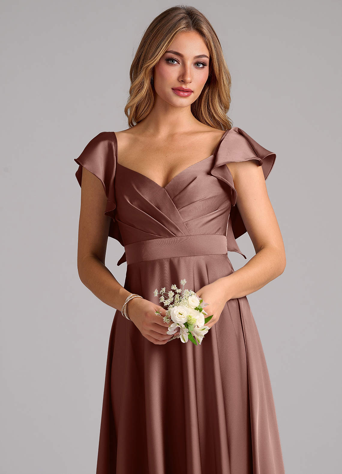 Azazie Leilani Klänningar att prova hemma Klä av A-Linje i Stretch Satin Rynkad Svart image4