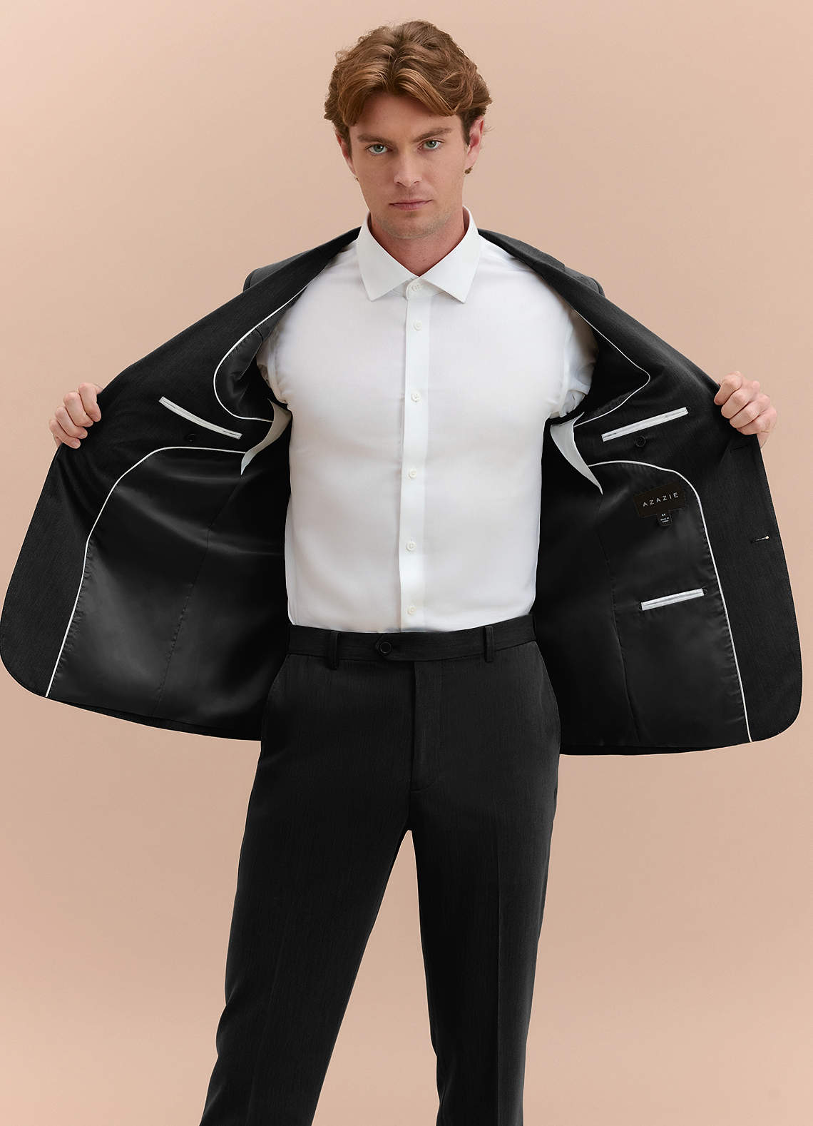 front William Black Comfort Blend  Suit Jacket