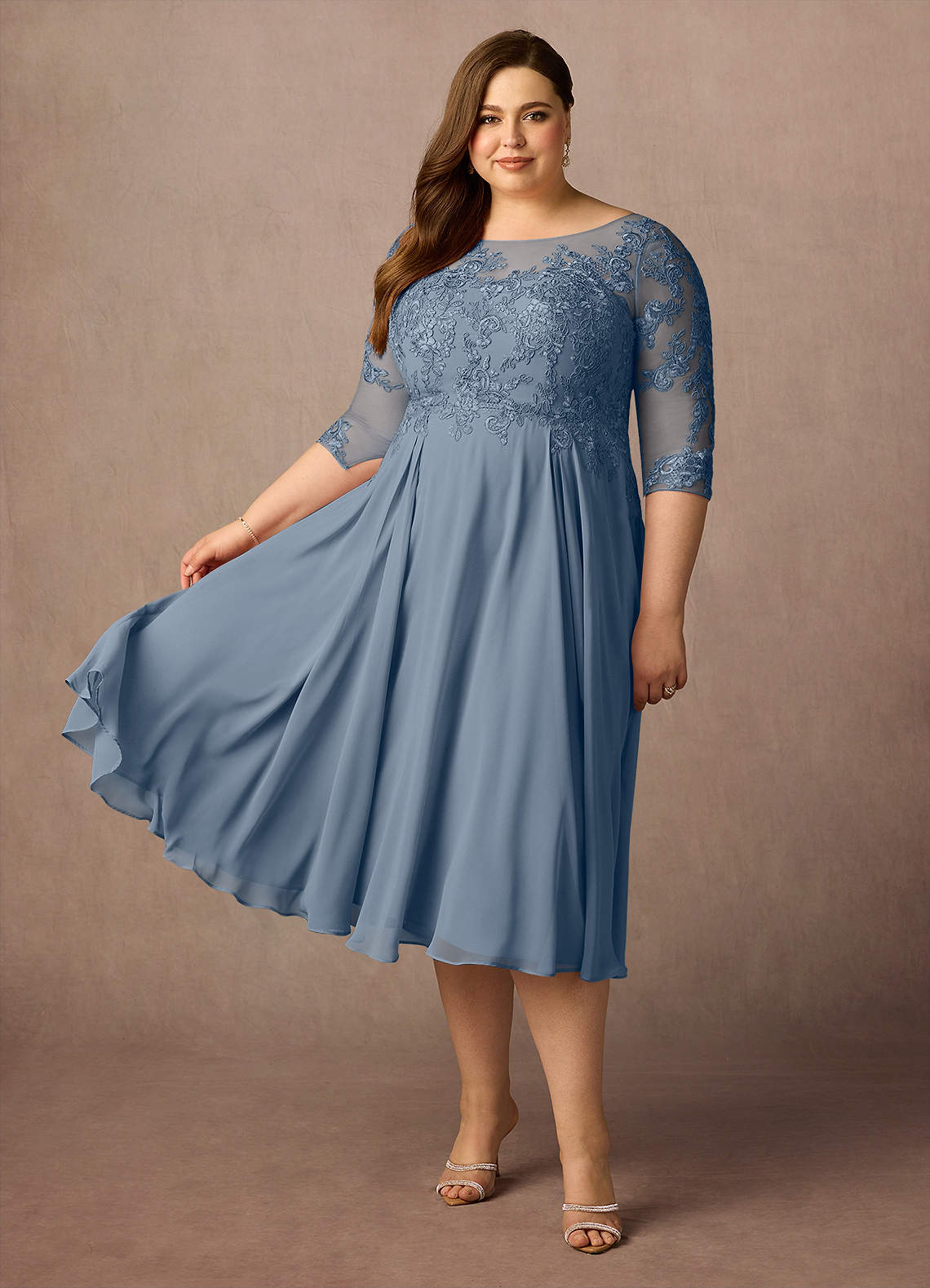 Azazie Marge Mother of the Bride Dresses Twilight A-Line Scoop Lace Chiffon Dress image7