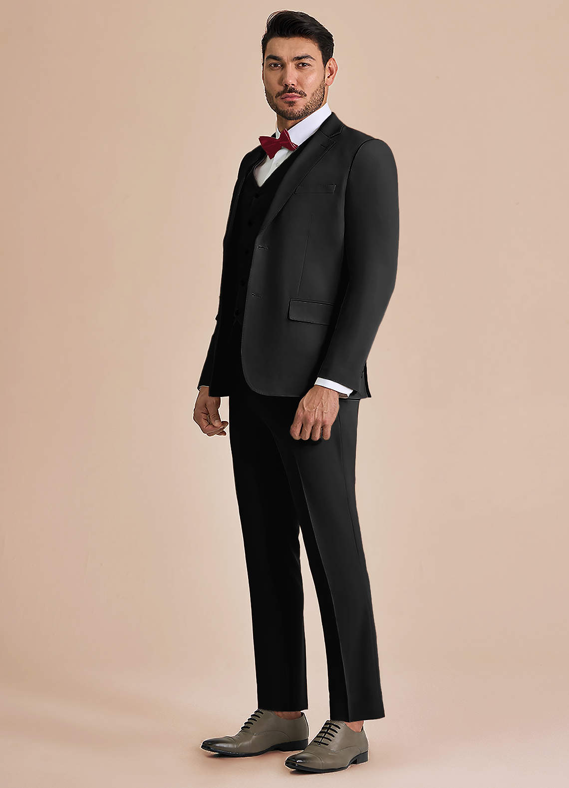 front William Black Comfort Blend 3-piece suit