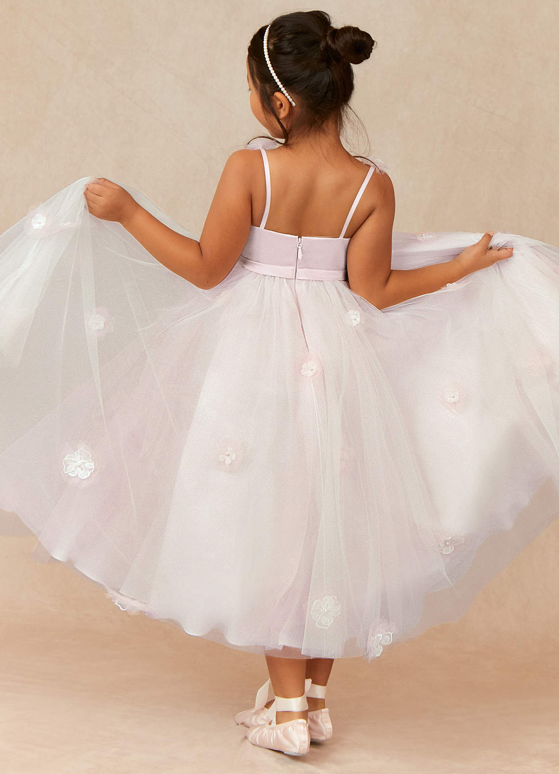 A-line Lace Tulle Ankle-length Ivory Dress (2003227596) main image 0