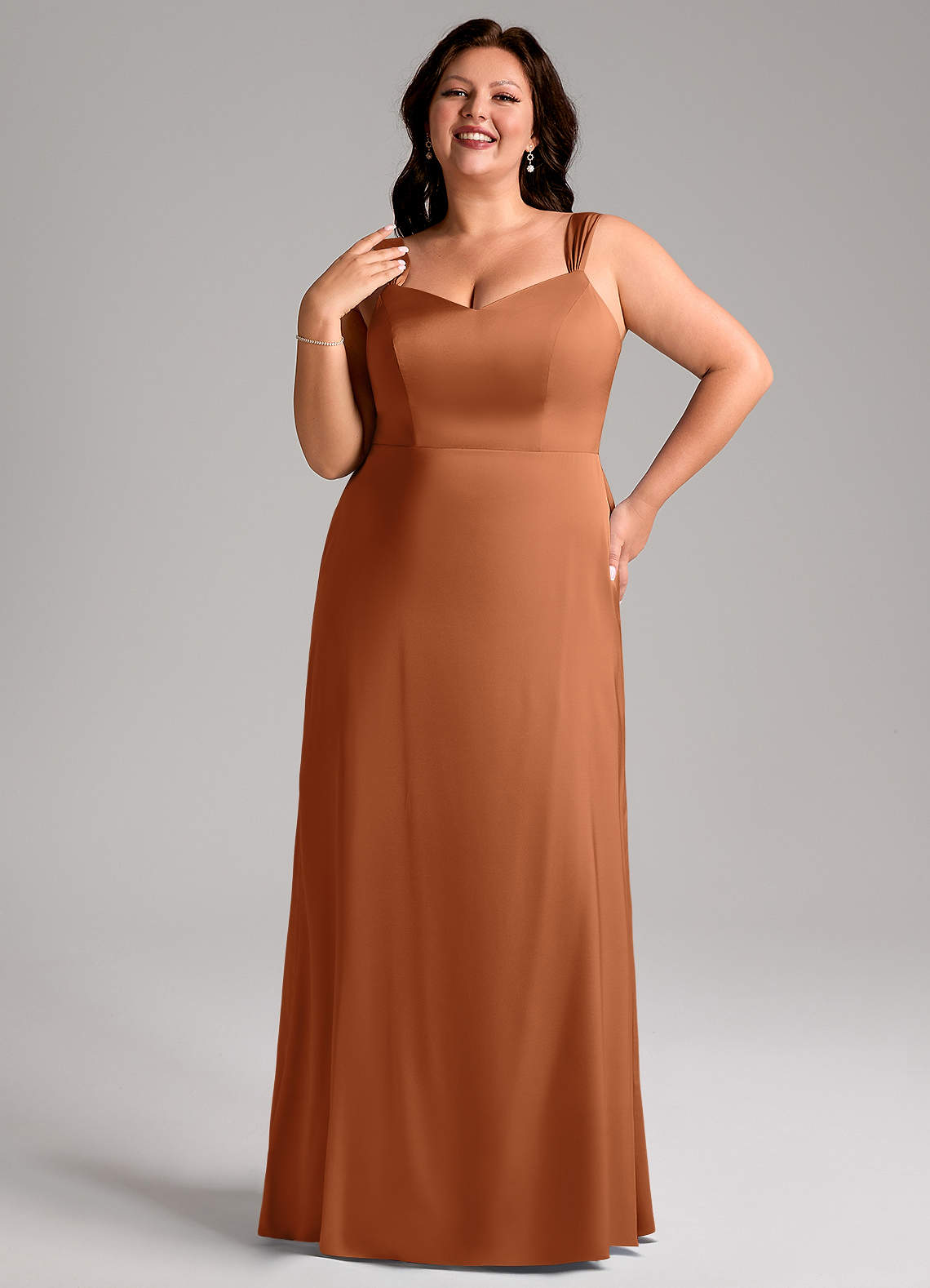 christmas day dress Christmas Tree Round Neck Sweater Dress Orange-Red / M main image 1