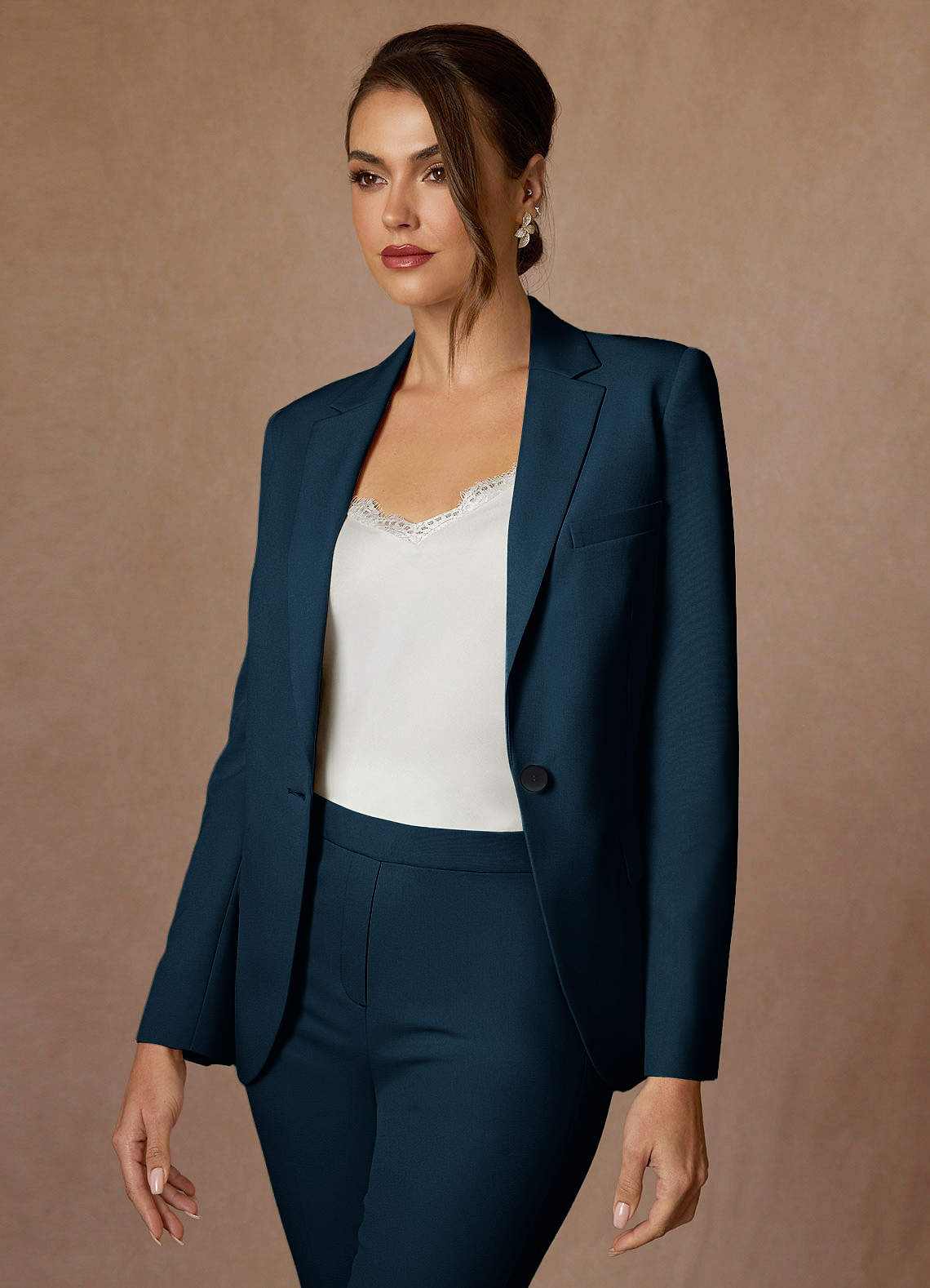 front Kennedy Dark Navy Refined Weave  Performance Blazer