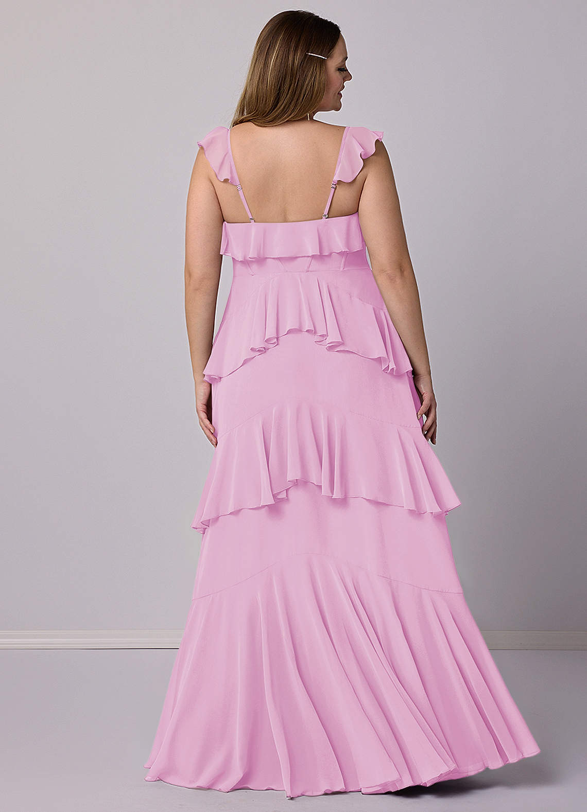 Barbie ♥ Azazie Bridesmaid Dresses Candy Pink A-Line Sweetheart Neckline Chiffon Dress image6