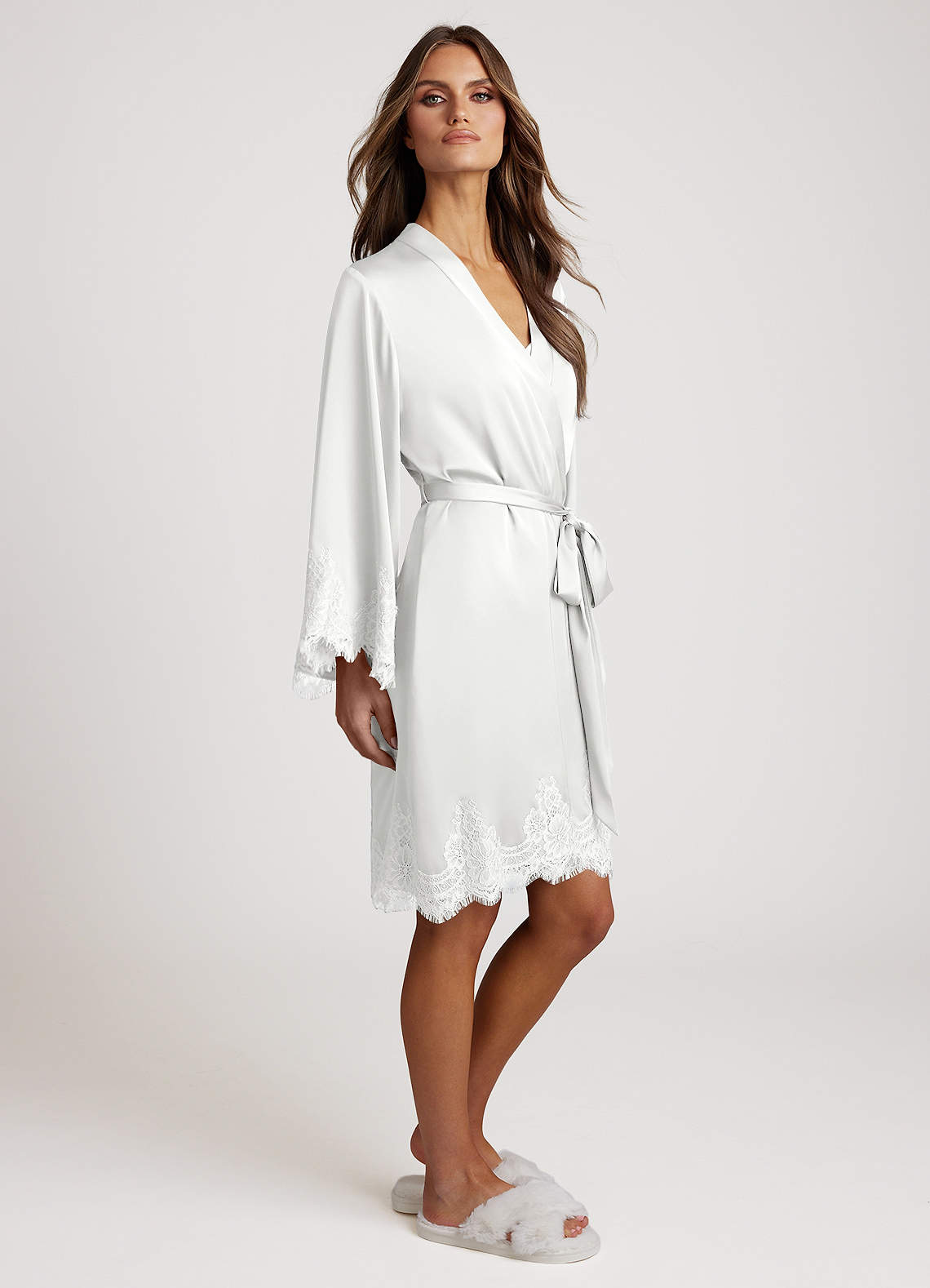 front Signature Lace Satin Robes