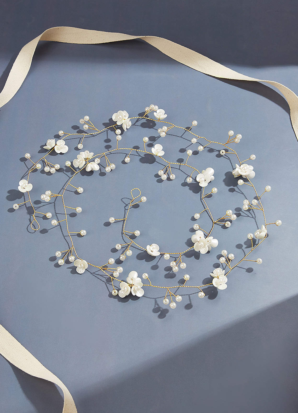 front White Floral Vine Headpiece