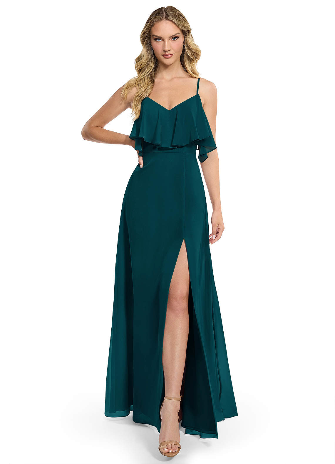 Azazie Jean Pine Chiffon Bridesmaid Dresses | Azazie IE