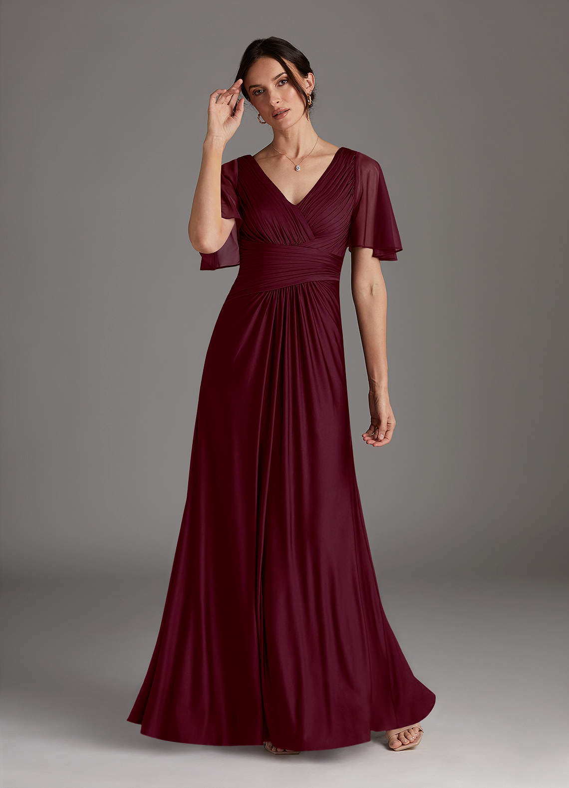 jersey a-line bridesmaid dress with knot detail As Is Jersey A-Line Dress with Knot Detail