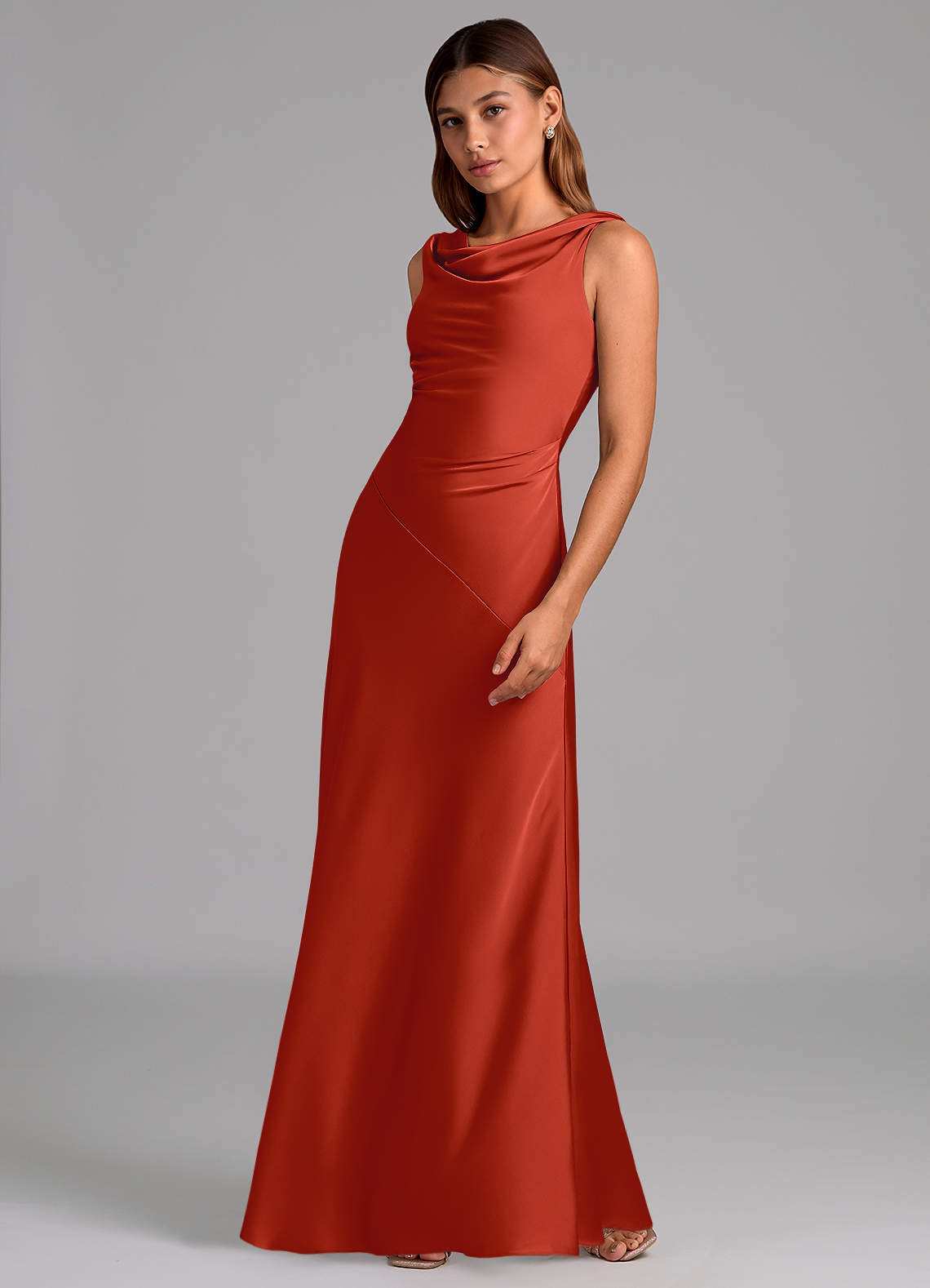 bridesmaid dresses in rust Rust Bridesmaid Dress Matte Satin Size Medium