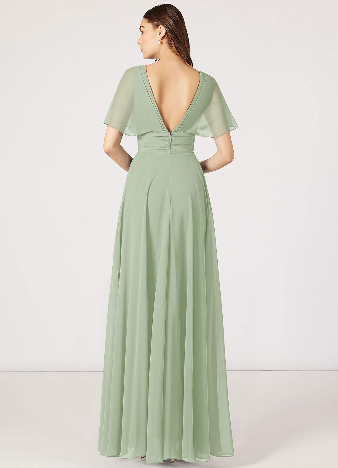 Dusty Sage Azazie Pamela Bridesmaid Dresses | Azazie