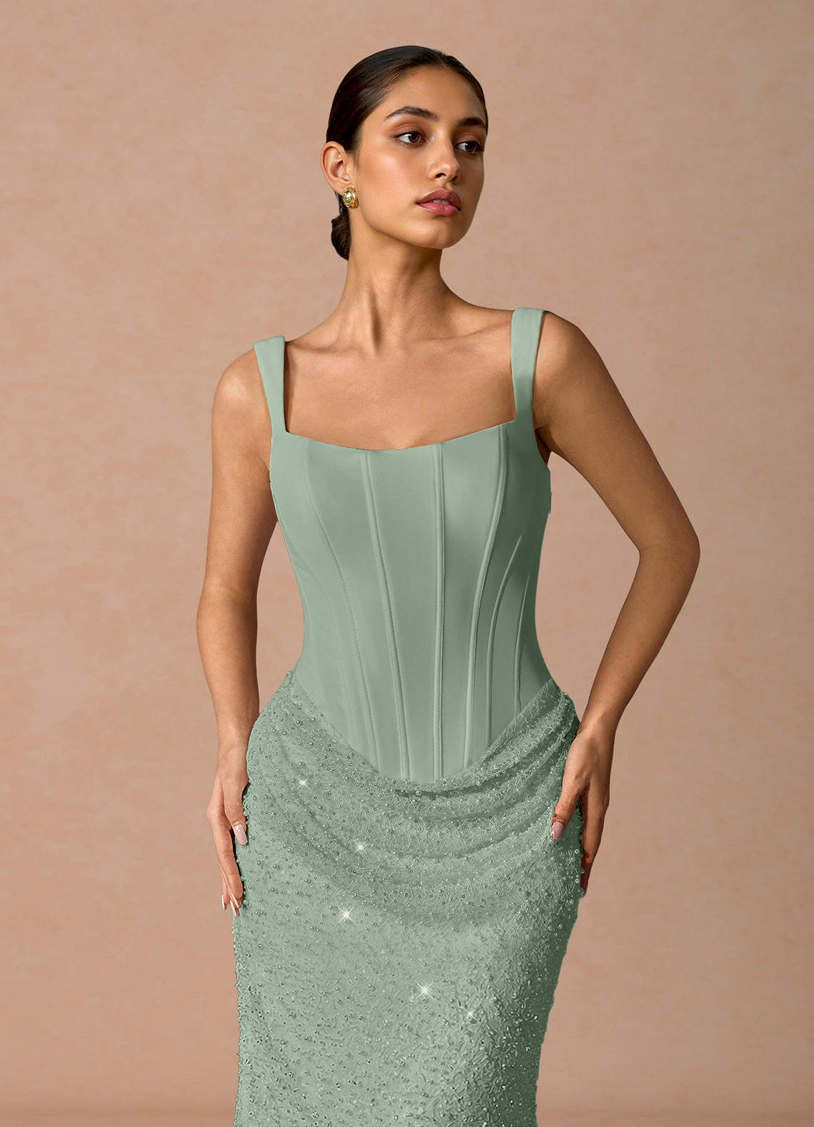 iesha dress matcha green Sizes 6