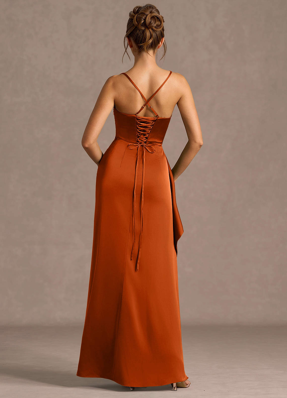 orange open back prom dress V Neck Open Back Tulle Lace Orange Prom Dress Formal Dress TP1119 US12 / Custom Color