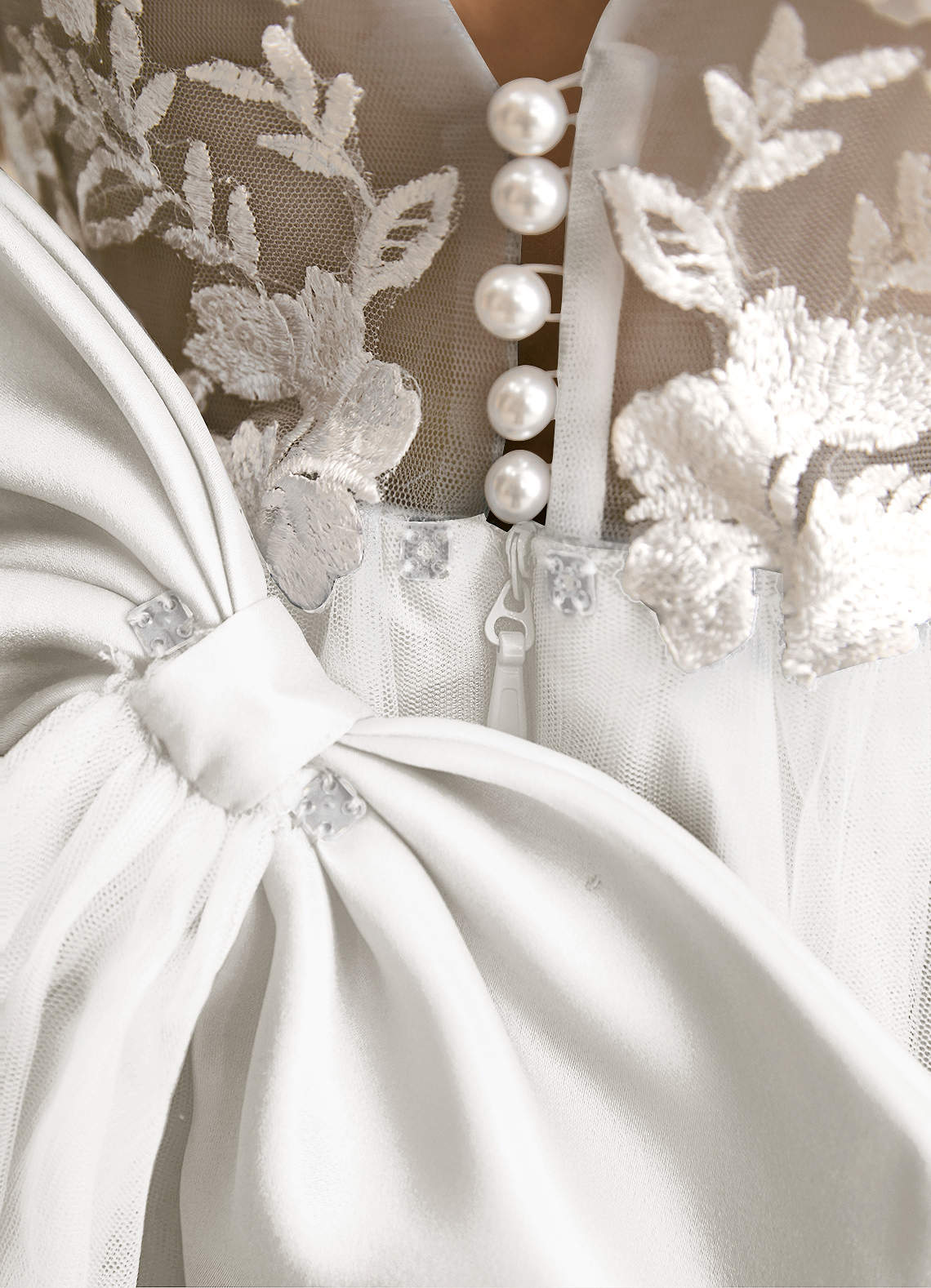 Azazie Mixie Flower Girl Dresses Ivory Ball-Gown Lace Dress image7