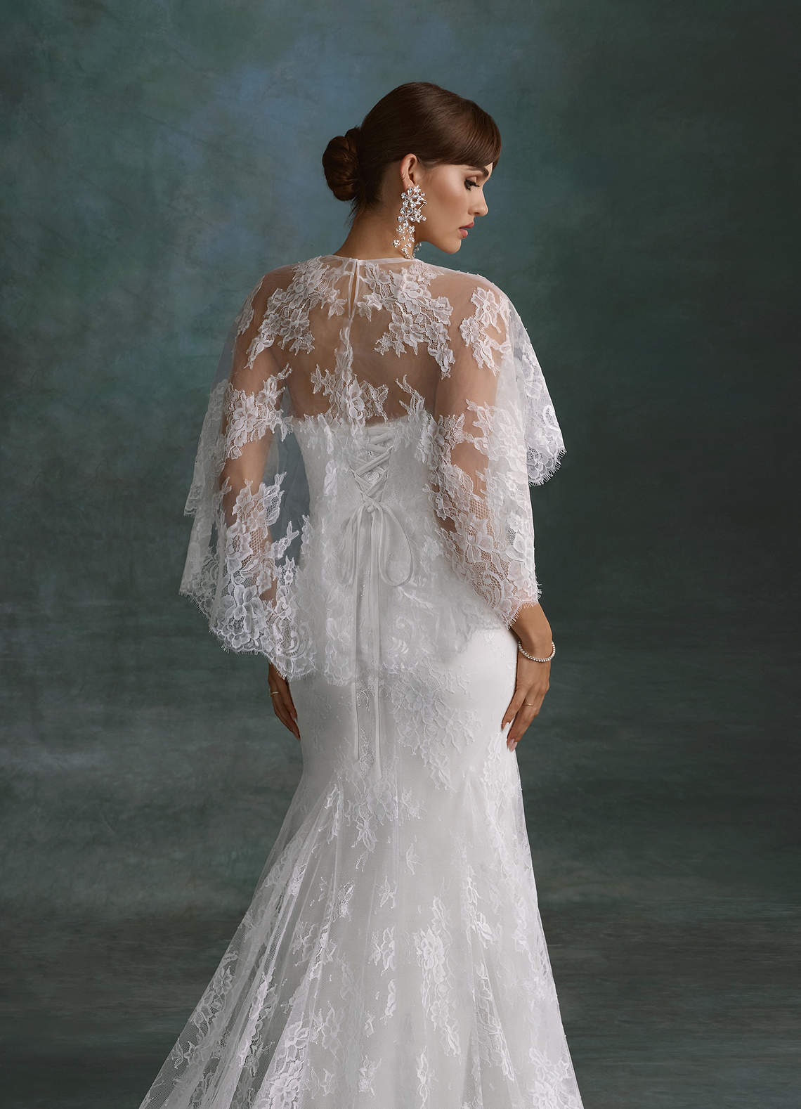 Azazie Dawna Wedding Dresses Diamond White Mermaid Strapless Lace Dress image4