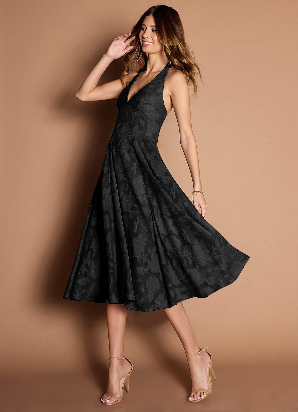 Soraya Black Midi Dress Ready to Ship | Azazie