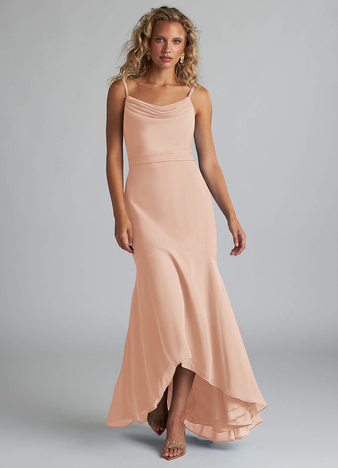 Azazie Summer Vente Finale Robe Sirène en Mousseline de soie Col bénitier Amethyst image3