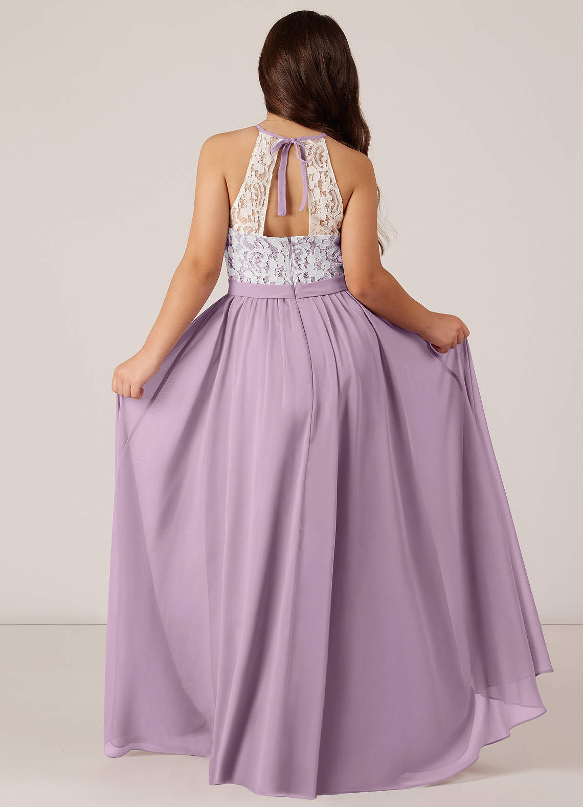 Azazie Fahari Junior Wisteria A-Line Lace Chiffon Dress image1