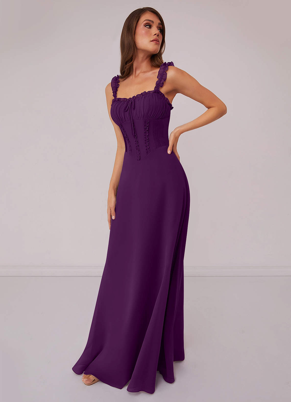 Barbie ♥ Azazie Bridesmaid Dresses Grape A-Line Sweetheart Neckline Chiffon Dress image1
