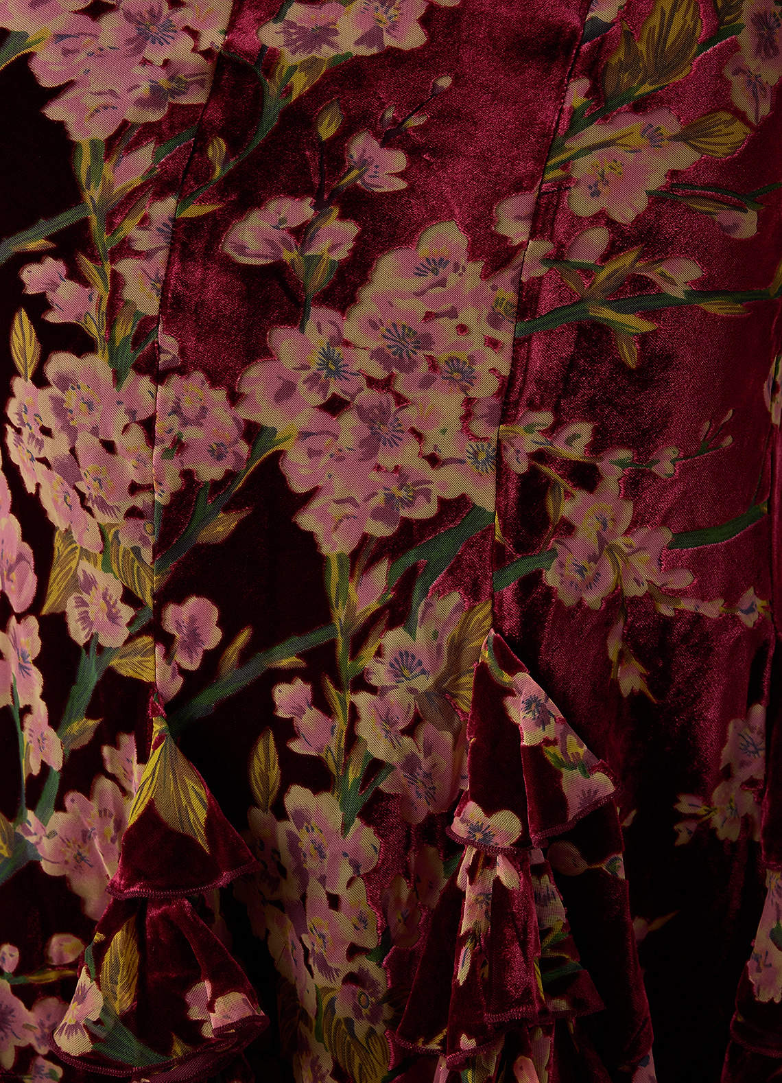 Paola Burgundy Bloom Maxi Dress | Azazie