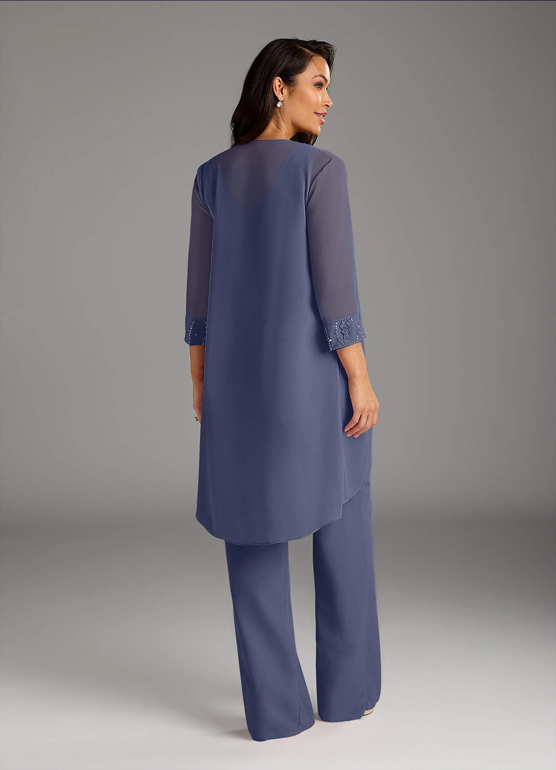 Azazie Maura Mother of the Bride Dresses Stormy Jumpsuit/Pantsuit Sequins Chiffon Dress image9