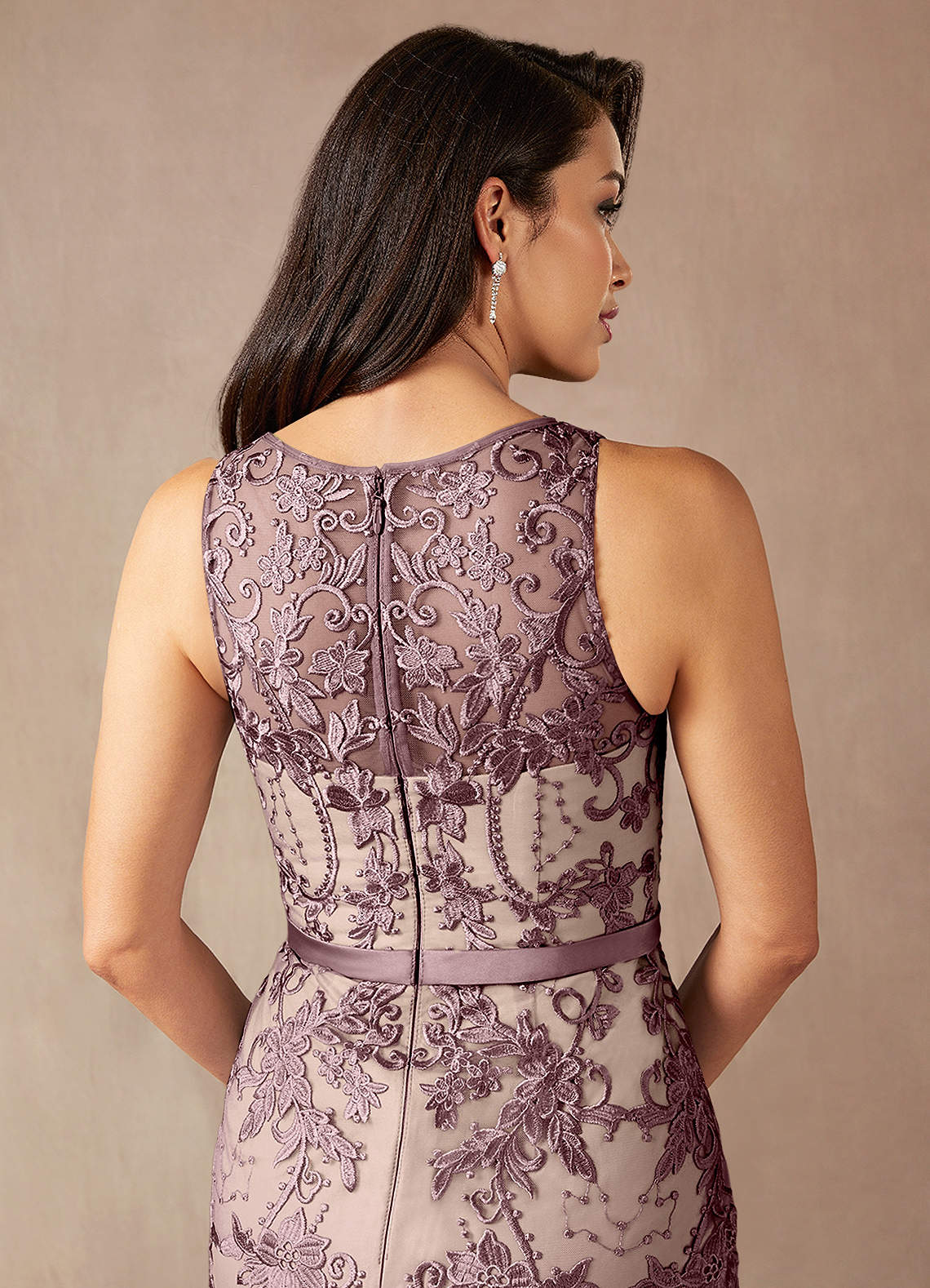 Azazie Herrin Mother of the Bride Dresses Dusty Rose Champagne Mermaid Lace Dress image12