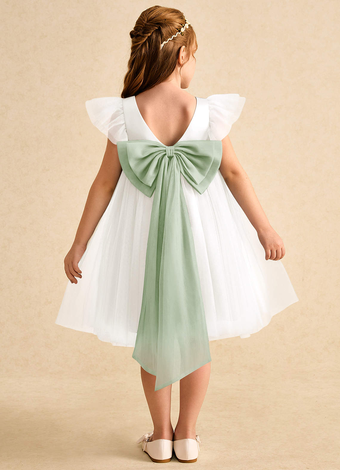 Azazie Munchkin Flower Girl Klänningar Klänning A-Line i Tyll Rosett image1