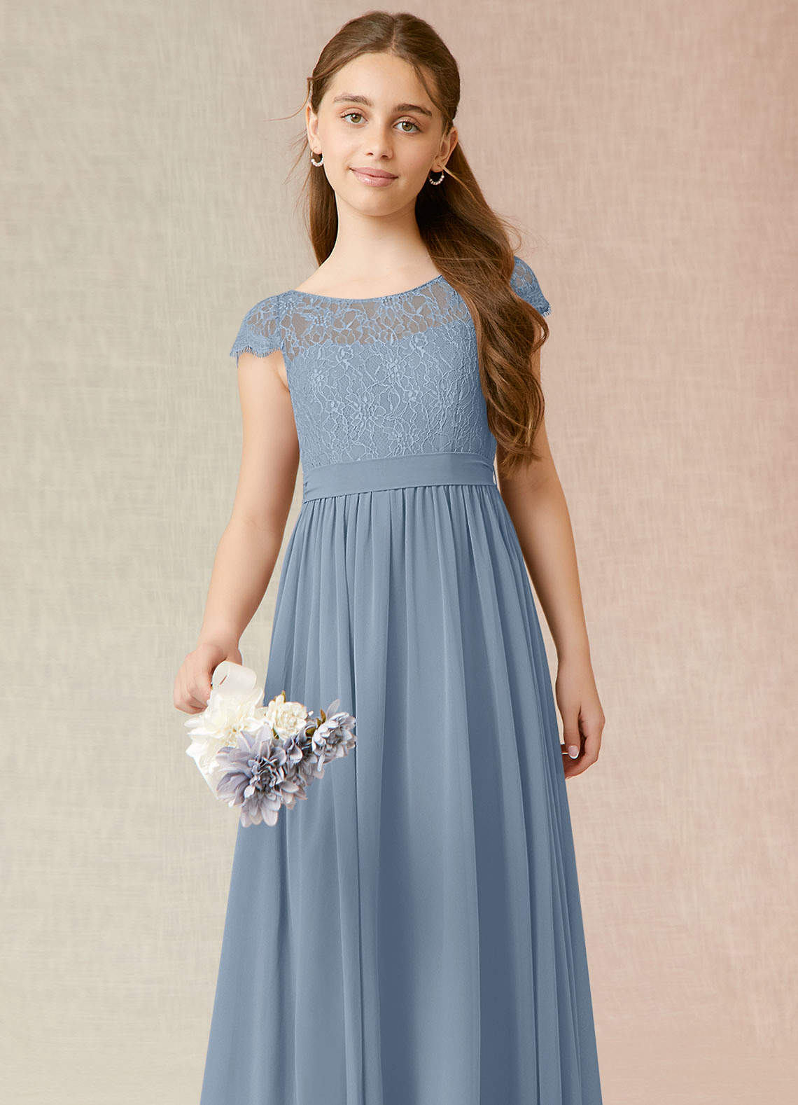 Azazie Silvermist Junior Ready to Ship Bridesmaid Dress in Dusty Blue | Azazie CA Azazie Silvermist Junior Ready to Ship Bridesmaid Dress in Dusty Blue | Azazie CA