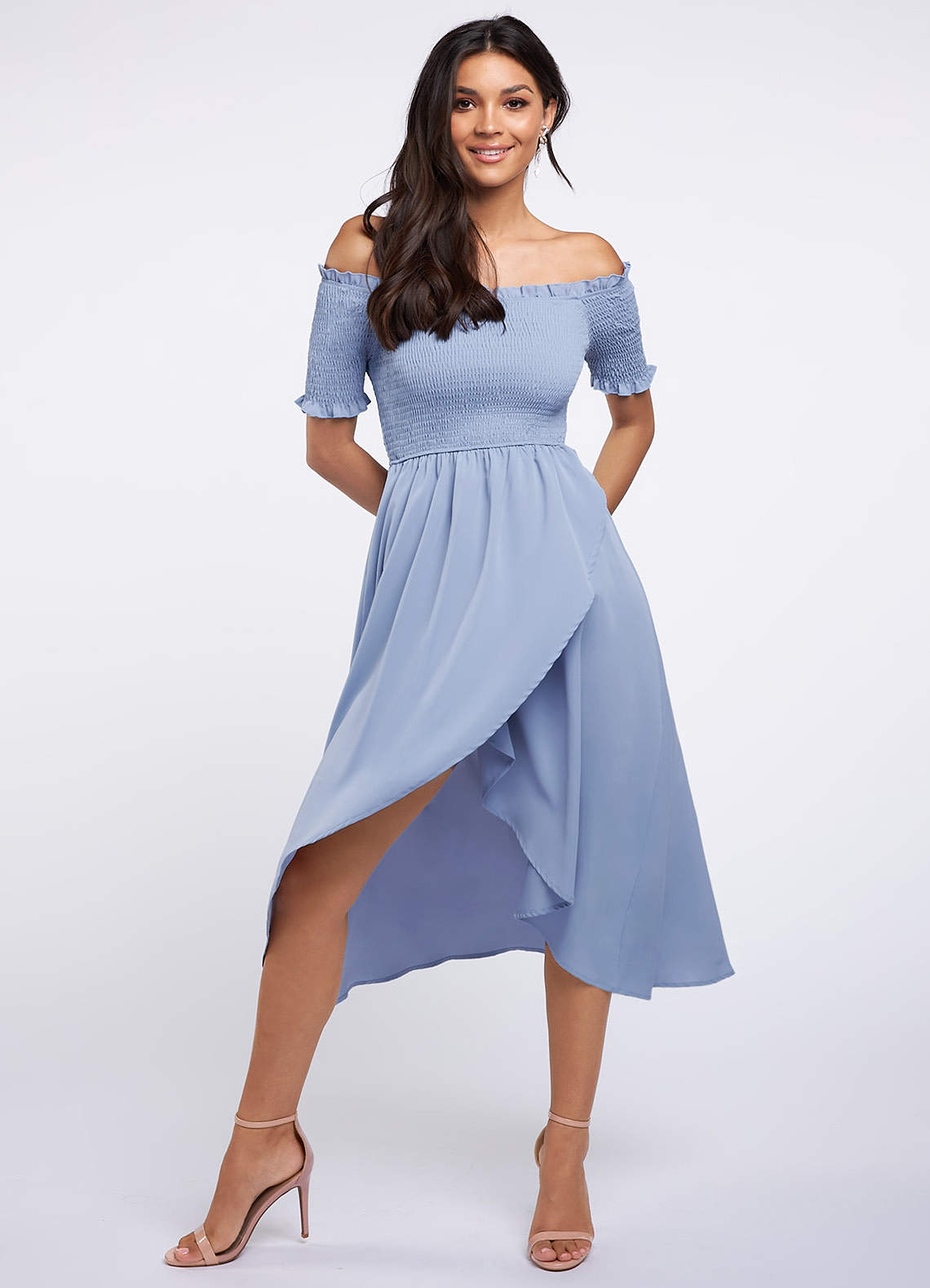 Off the shoulder tulip sales dress