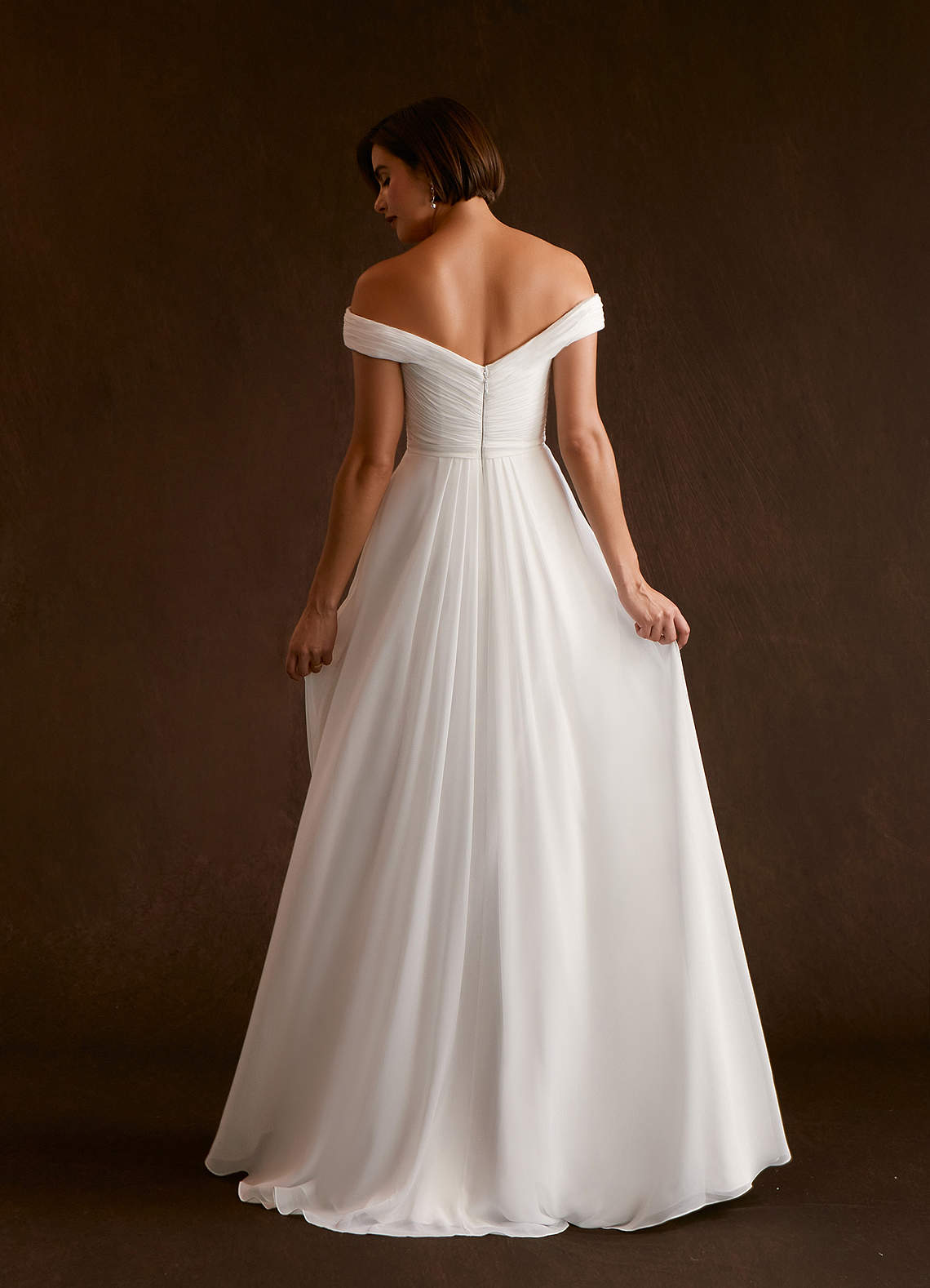 Azazie Elsie Wedding Dresses A-Line Sequins Chiffon Floor-Length Dress image1