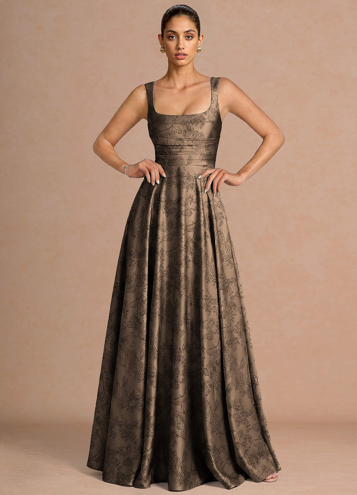 coffee maxi dress Vero Moda half sleeve cape detail maxi dress in coffee brown