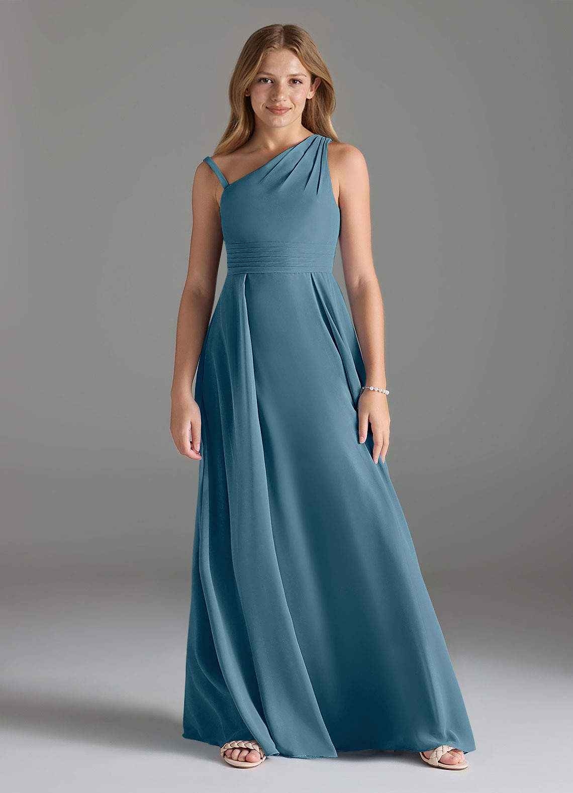 Azazie Dallas Junior Bermuda A-Line Pleated Chiffon Dress image1