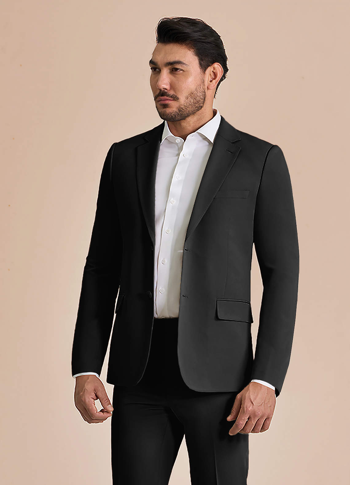front William Negro Chaqueta de traje