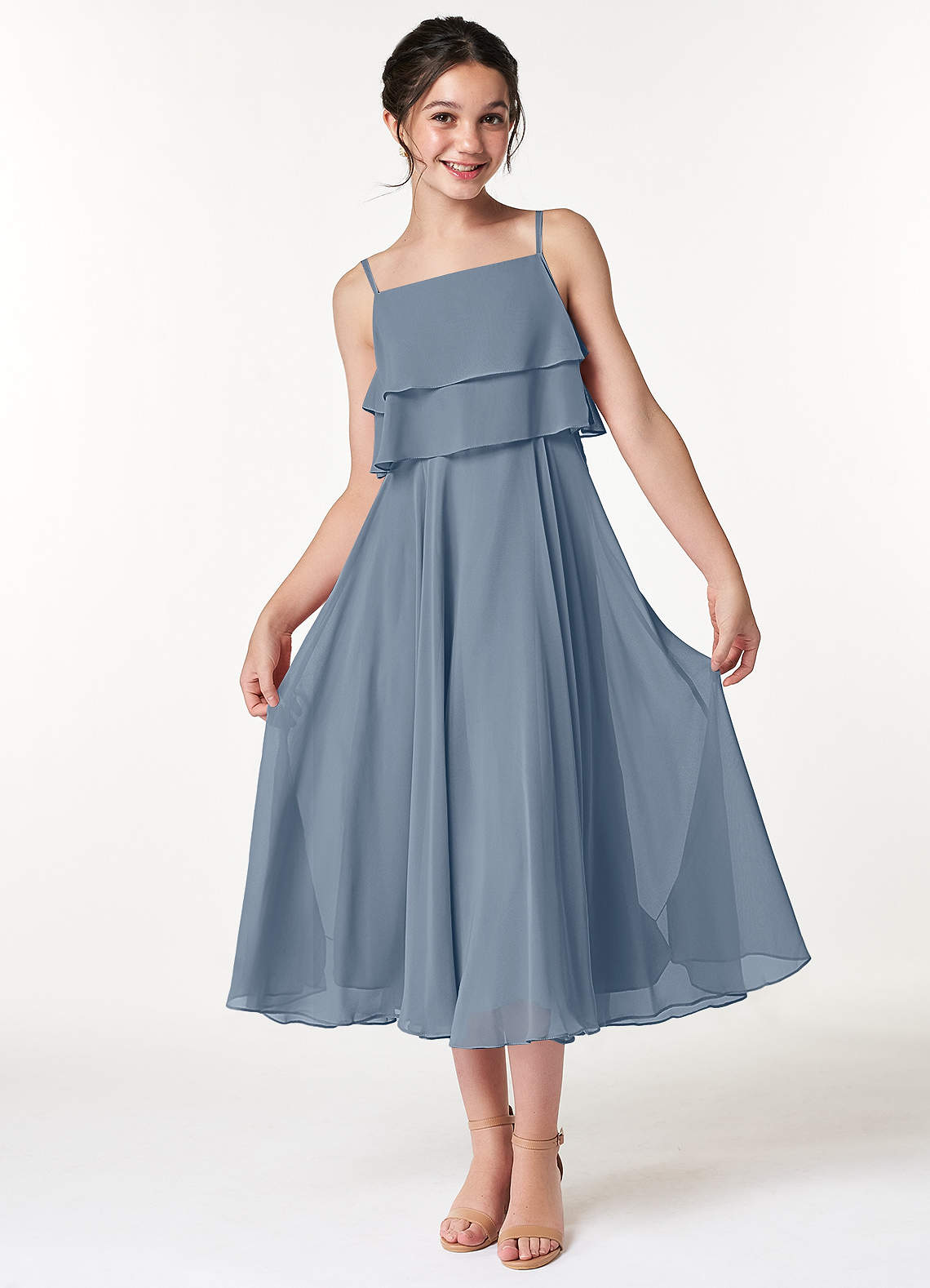 Azazie Ensley Junior Twilight A-Line Pleated Chiffon Dress image1