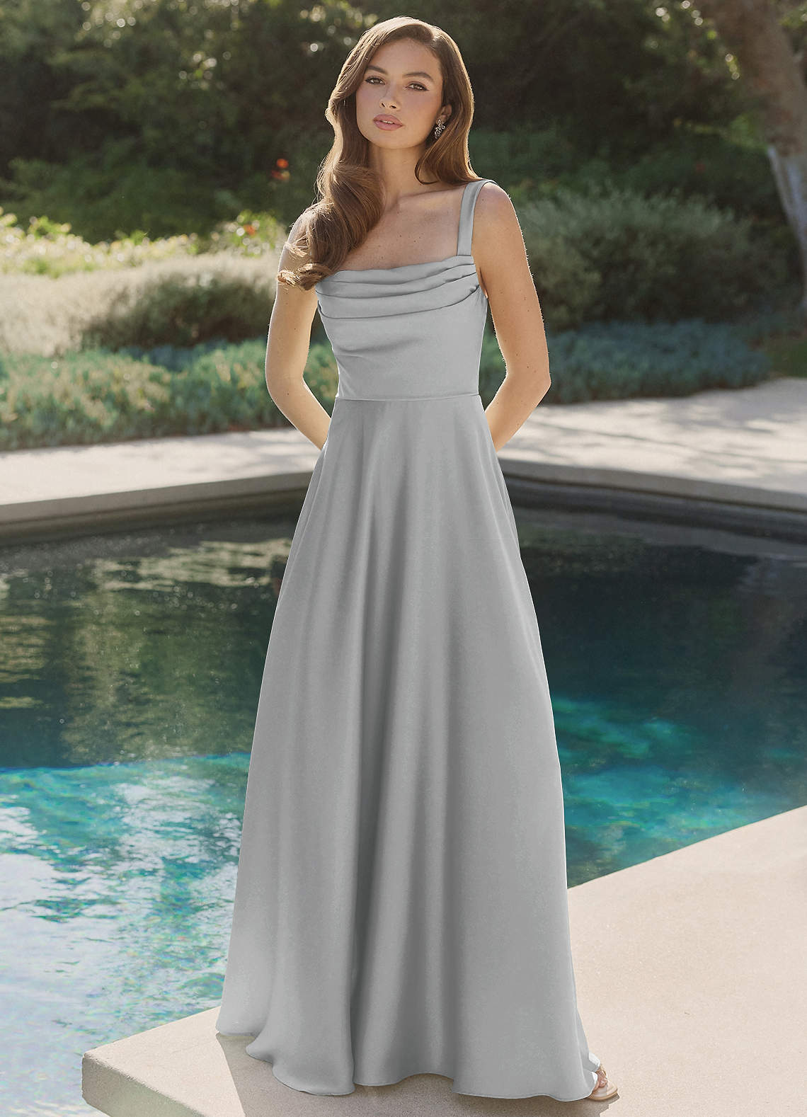 gray bridesmaid dresses Straps Dark Green Long Dress with Criss Cross Back-Pgmdress US10 / Blush Pink KissProm presents this off Cashmere Gray Bridesmaid Dresses
