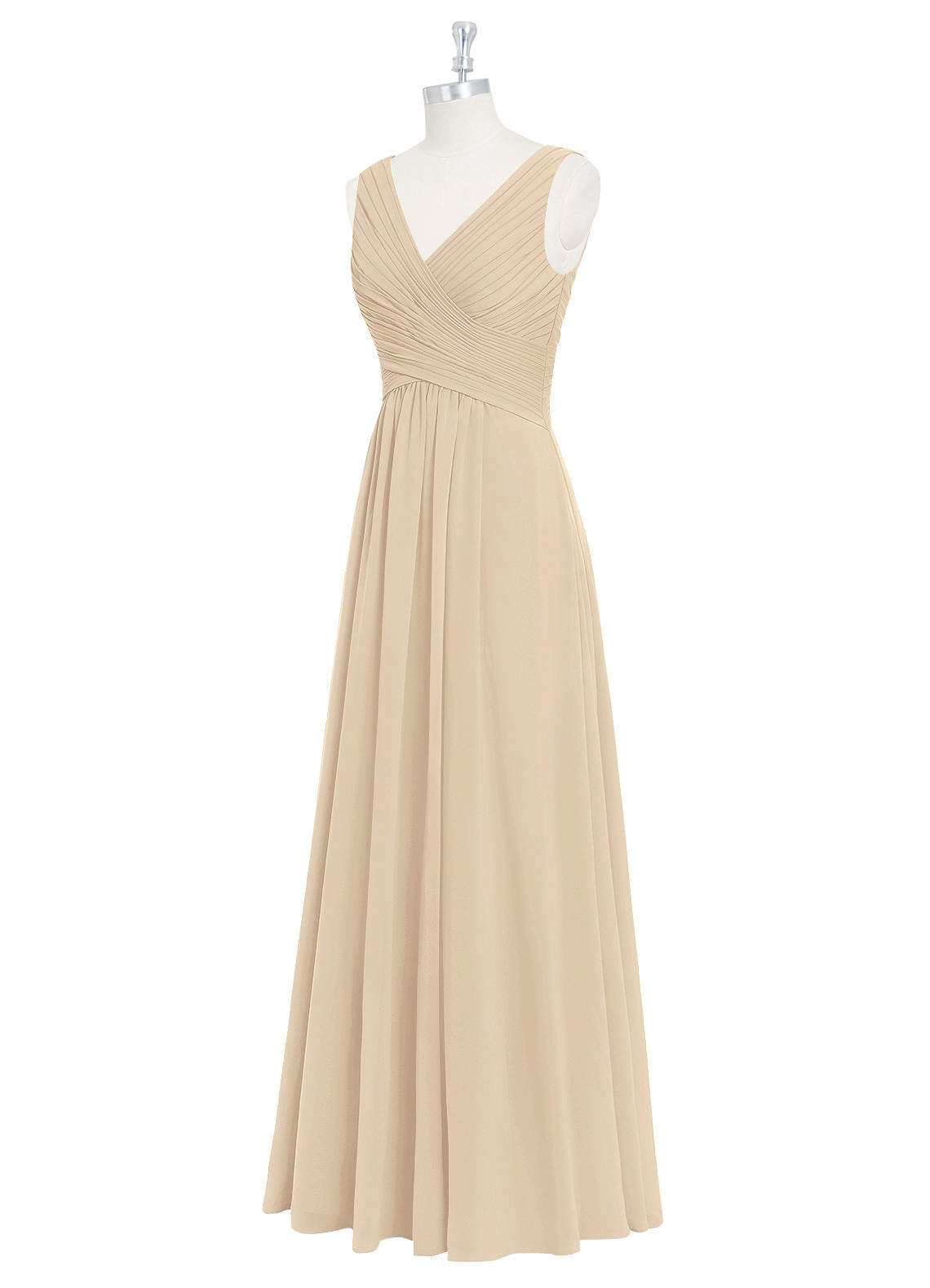 Azazie Flora Bridesmaid Dresses A-Line Pleated Chiffon Floor-Length Dress image1