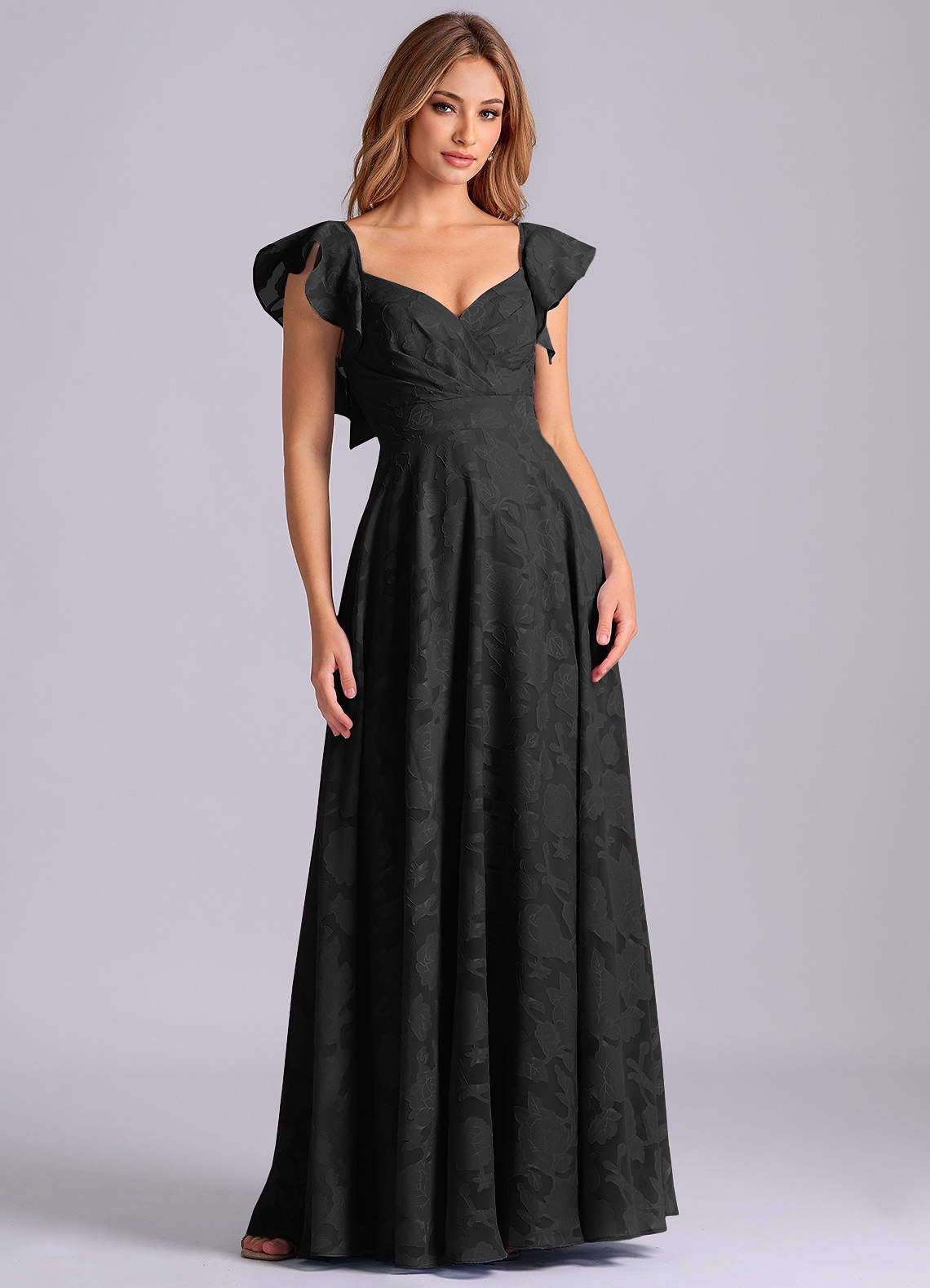 Azazie Leilani Black Floral Burnout Bridesmaid Dresses | Azazie Azazie Leilani Black Floral Burnout Bridesmaid Dresses | Azazie