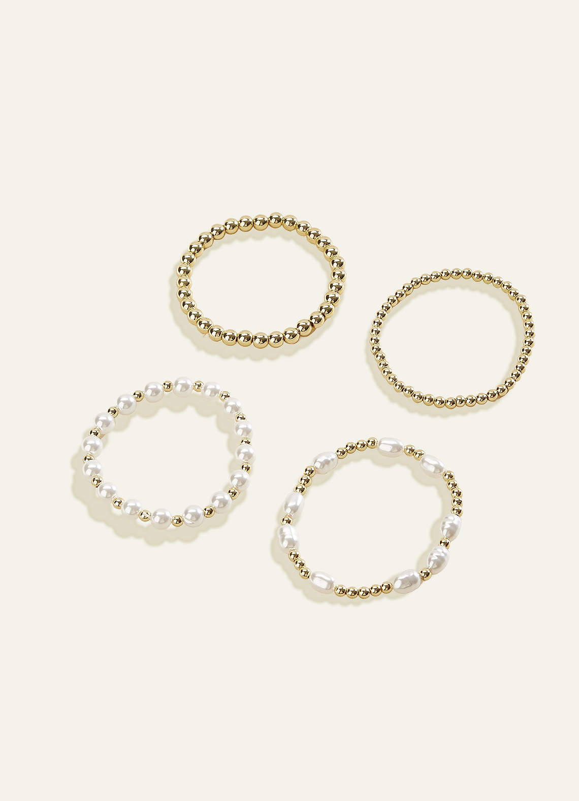 front Pearl and Bead Bracelet Stack Set