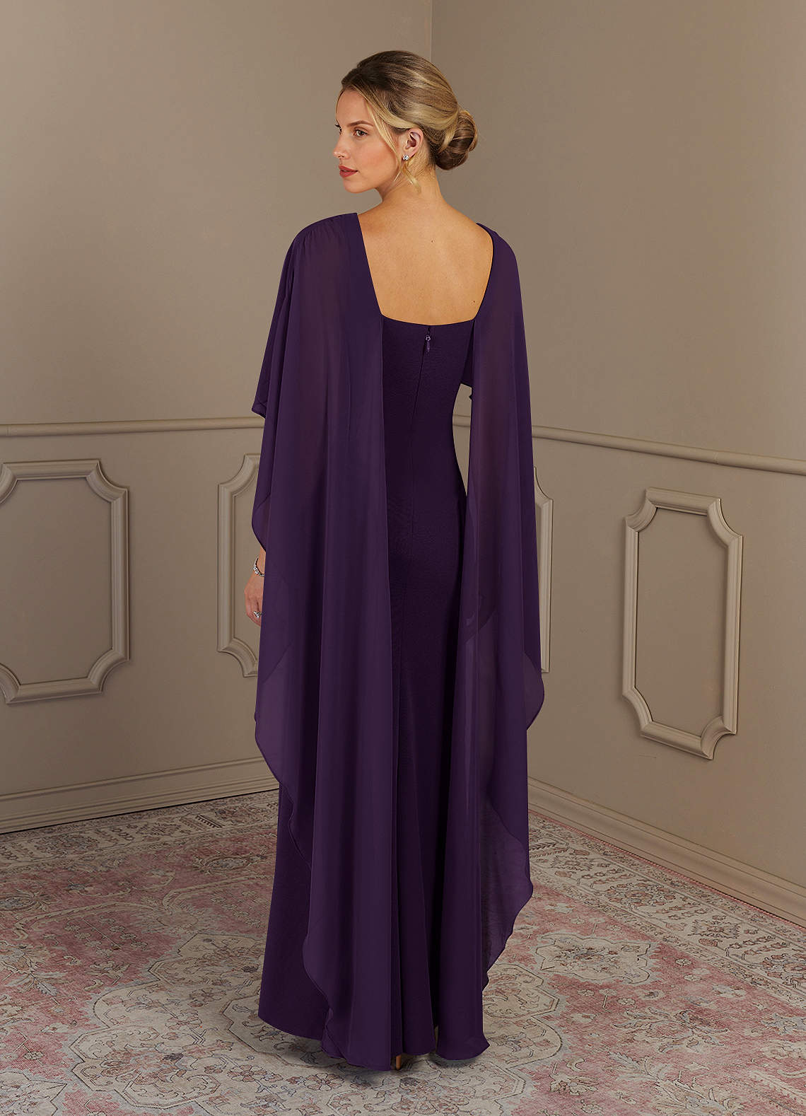 Azazie Dion Mother of the Bride Dresses Plum Sheath Scoop Stretch Crepe Dress image1