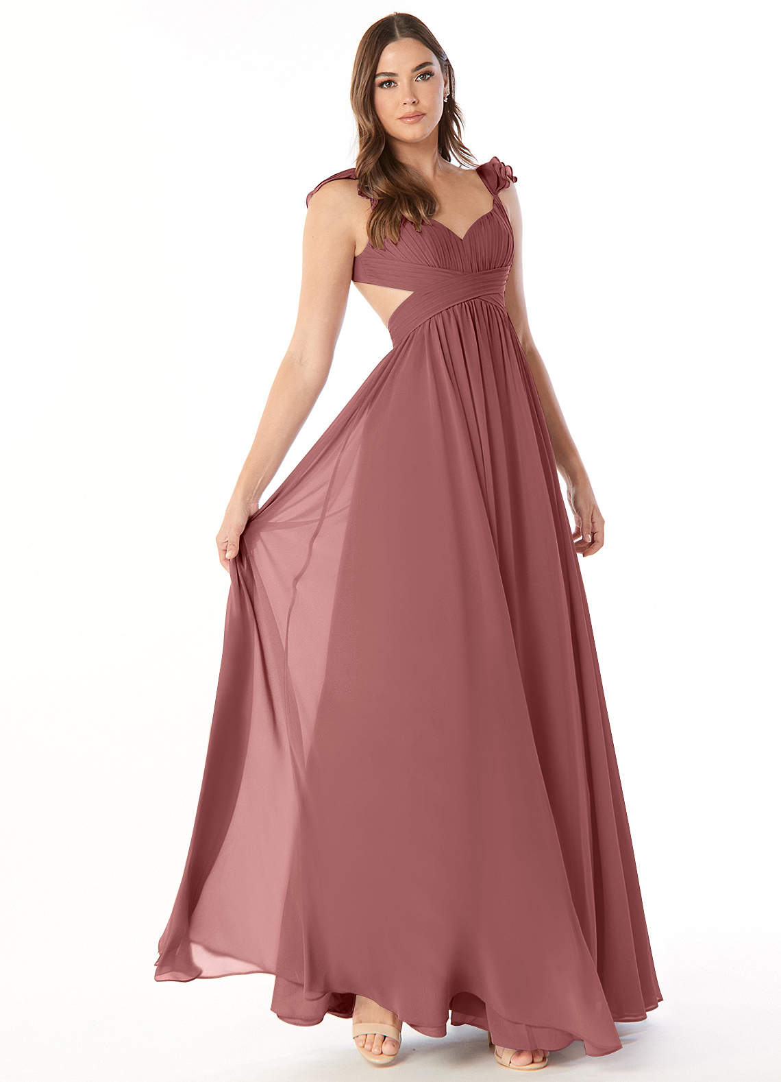 Azazie Kasia Final Sale Dusk A-Line Ruched Chiffon Dress image1