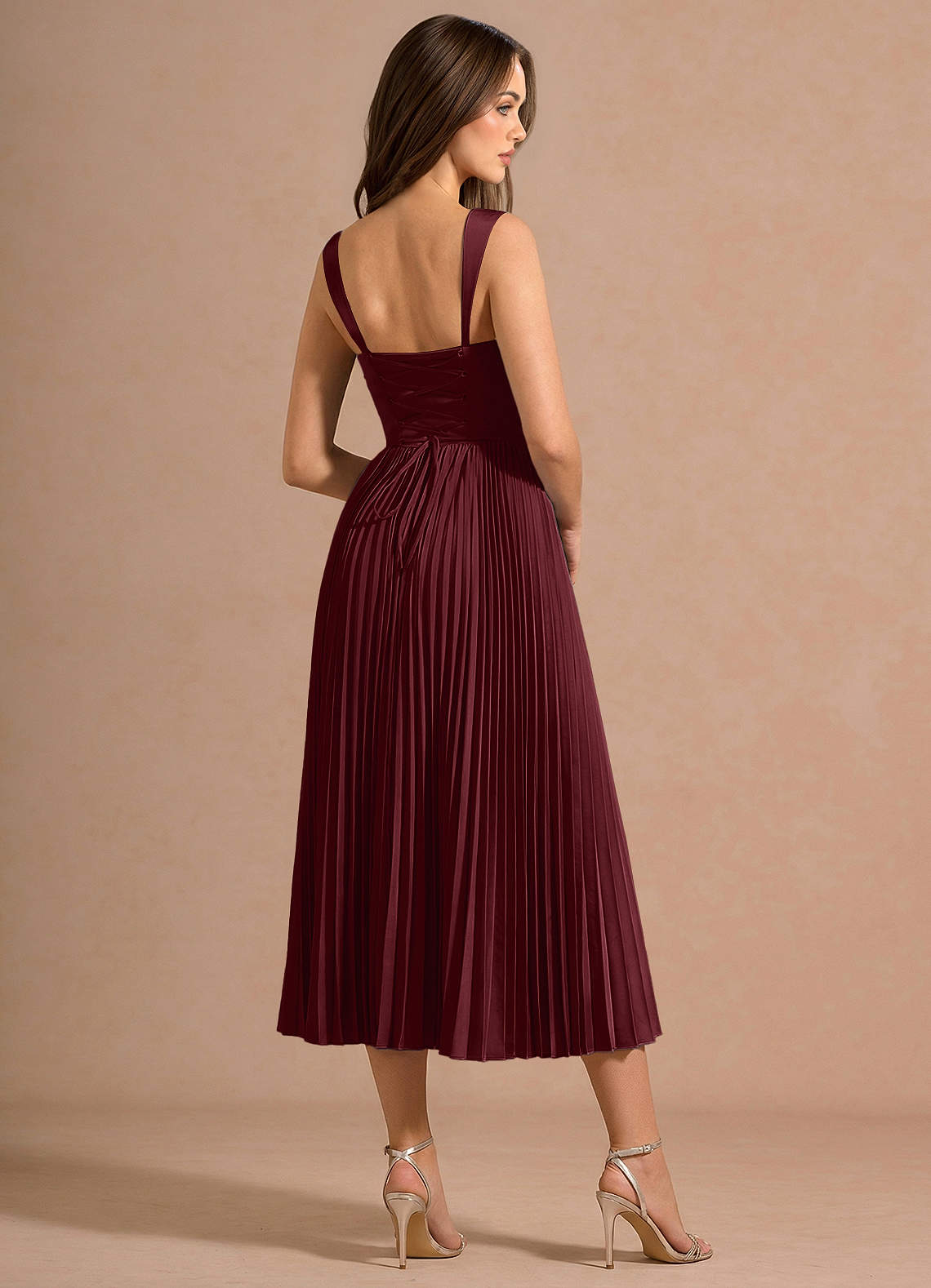 Avenelle Wine Mid Dress | Azazie CA