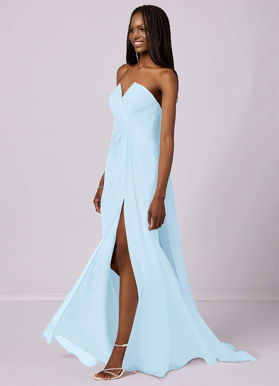 Barbie ♥ Azazie Bridesmaid Dresses Mermaid Strapless Chiffon Court Train Dress image4