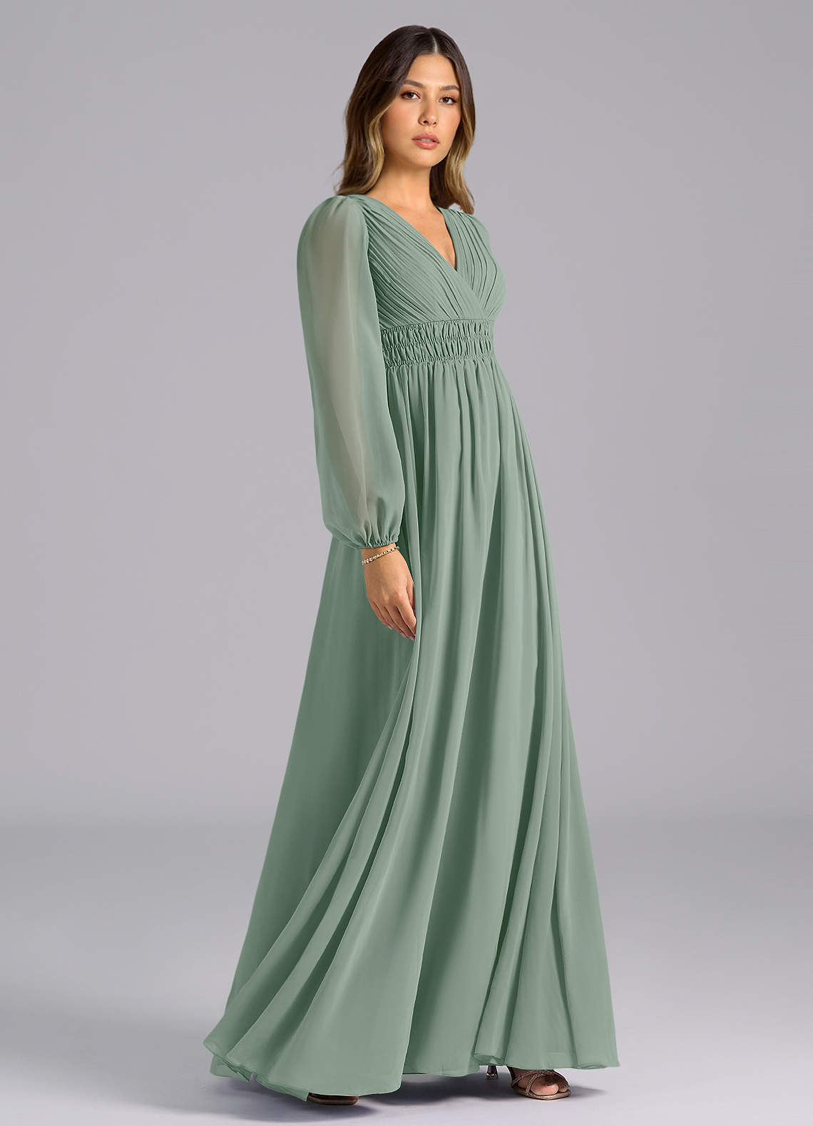 sage long sleeve dresses Sage Long Sleeves Black Girls Plus Size Bridesmaid Dresses, Long Merma bridalsew