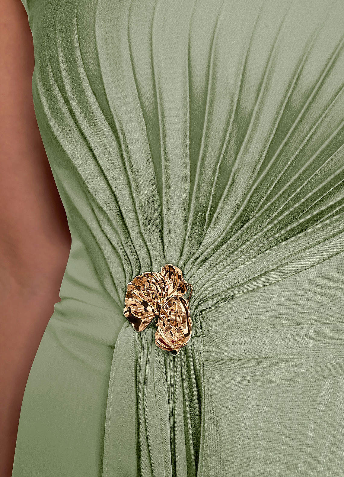 Azazie Dinanta vestidos de madre de la novia Vestido de Salvia Polvorienta de Gasa de Columna con Plisado image7
